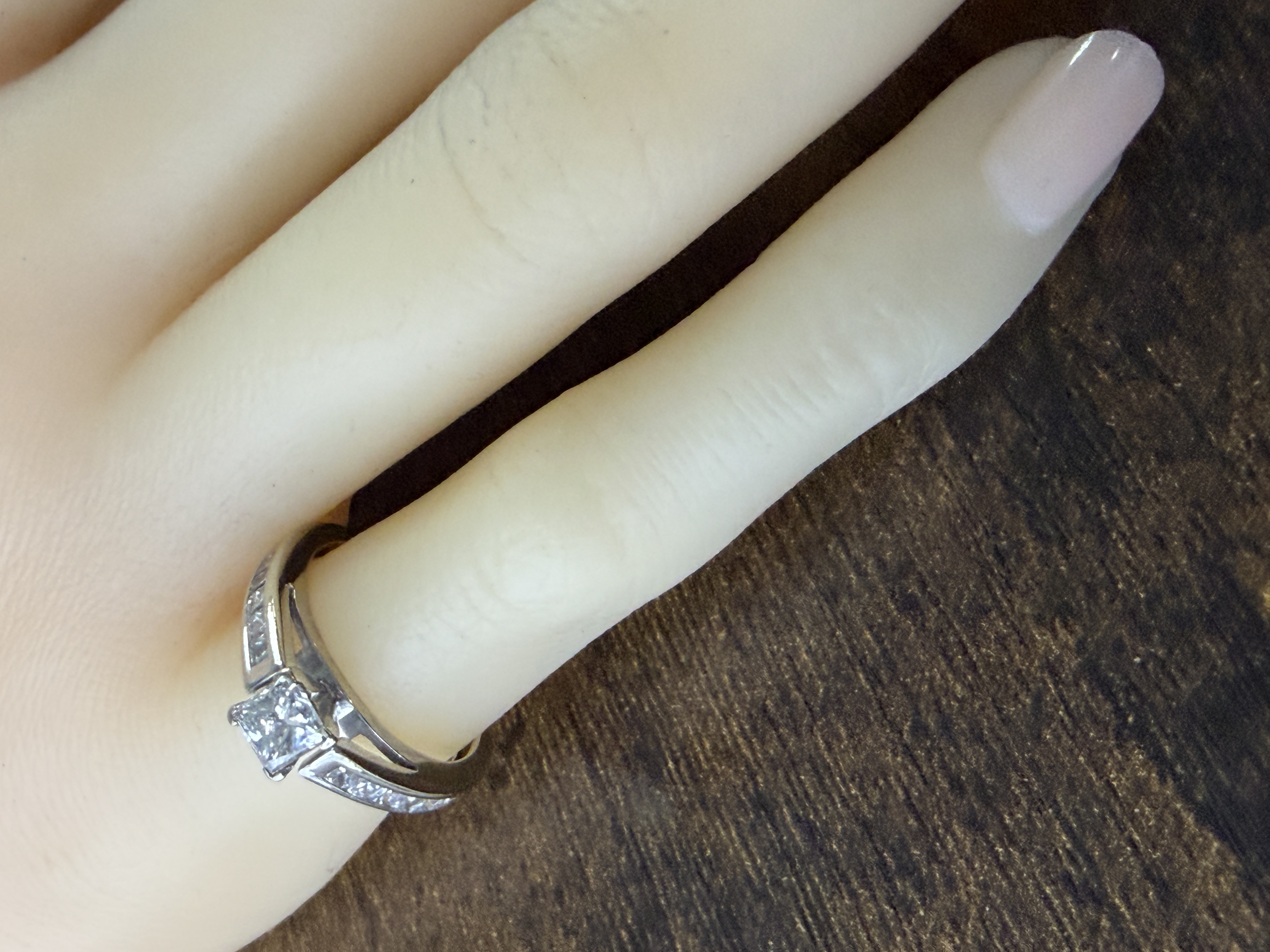 14K Princess Cut Diamond Engagement Ring