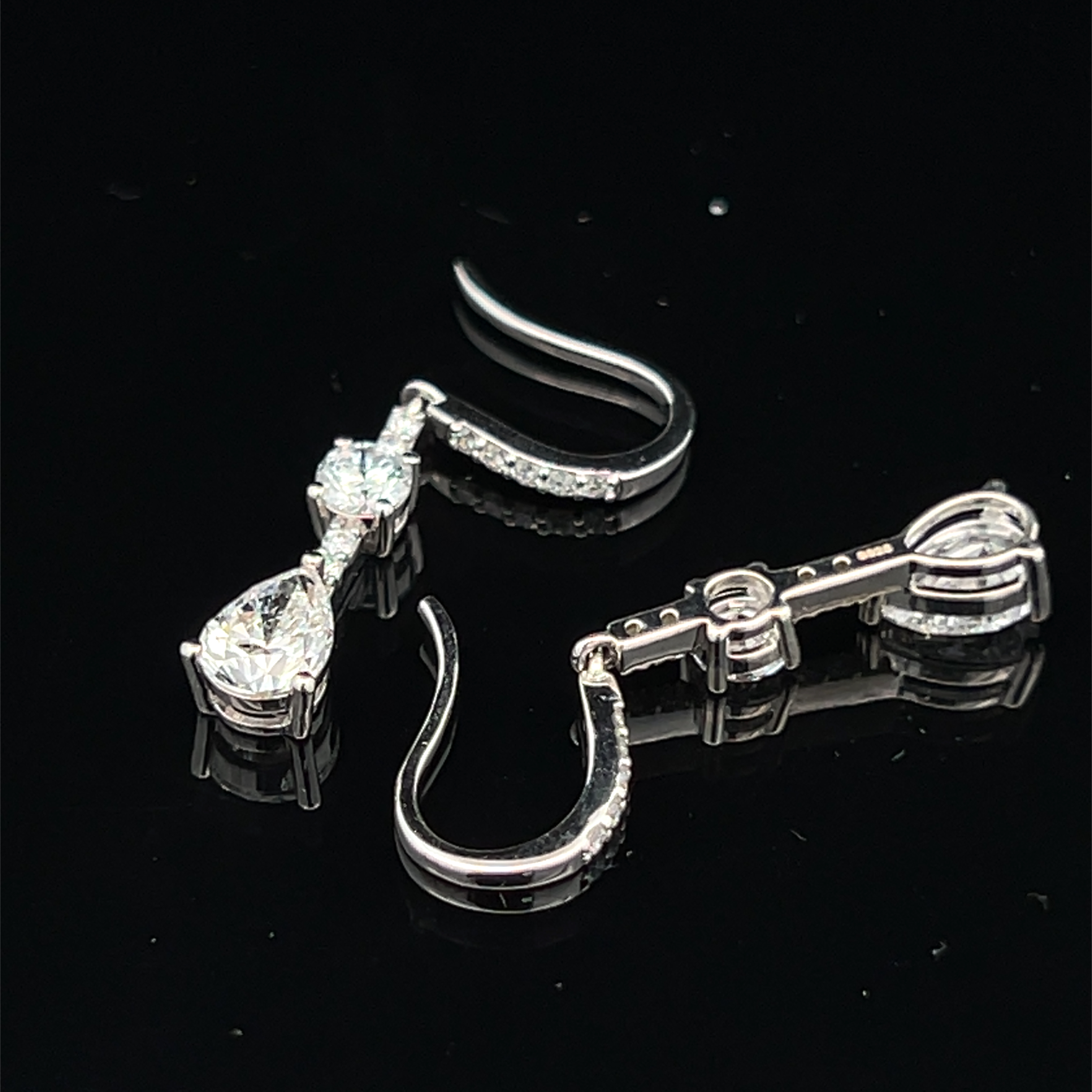 Sterling Lab Grown Diamond Dangle Earrings