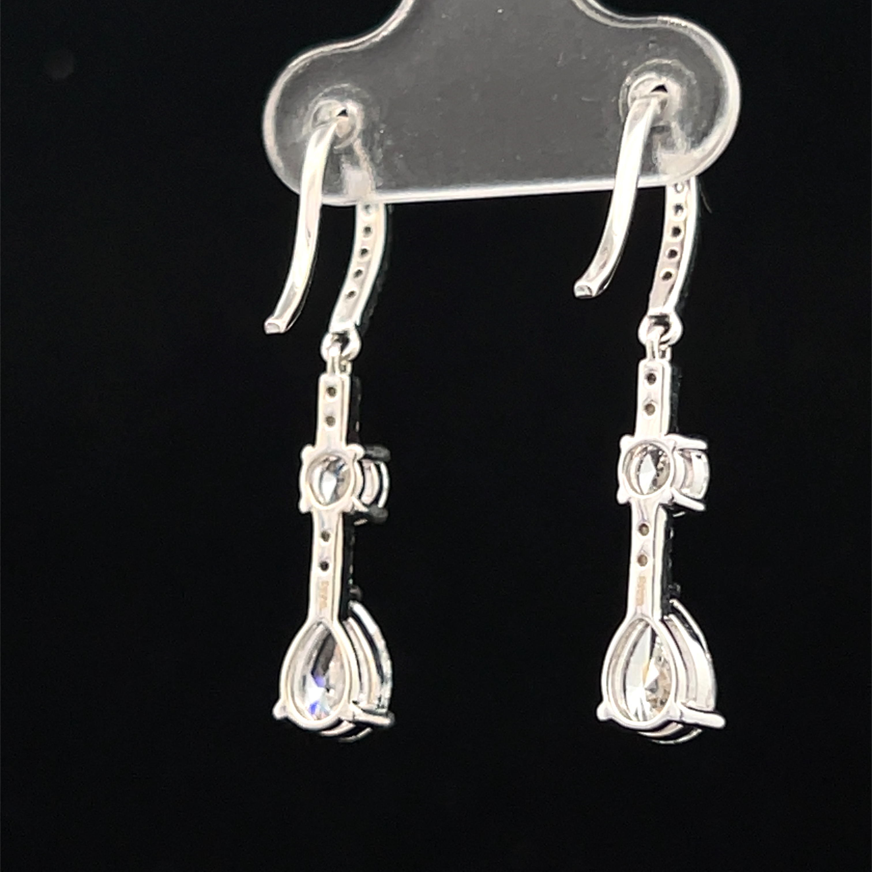 Sterling Lab Grown Diamond Dangle Earrings