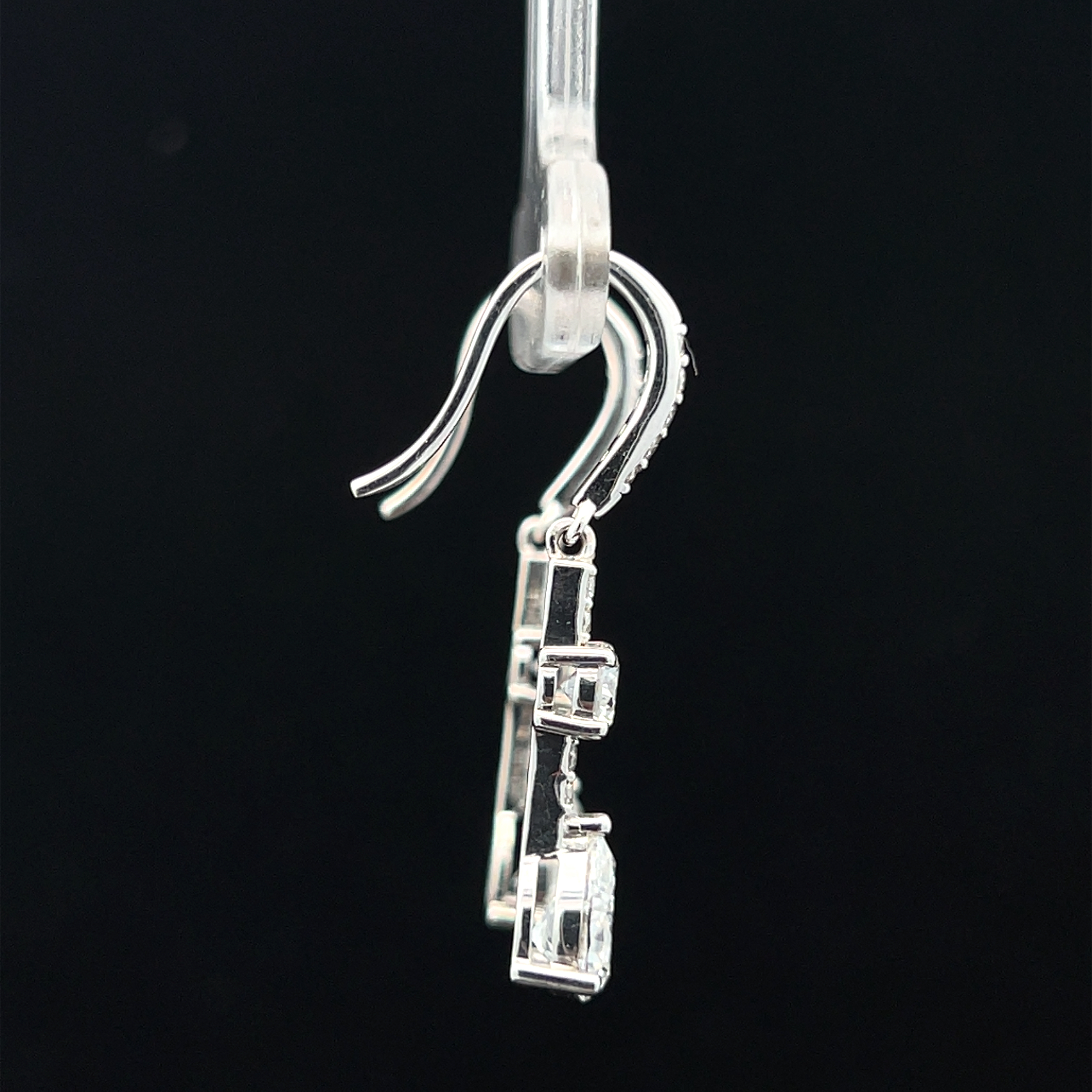 Sterling Lab Grown Diamond Dangle Earrings
