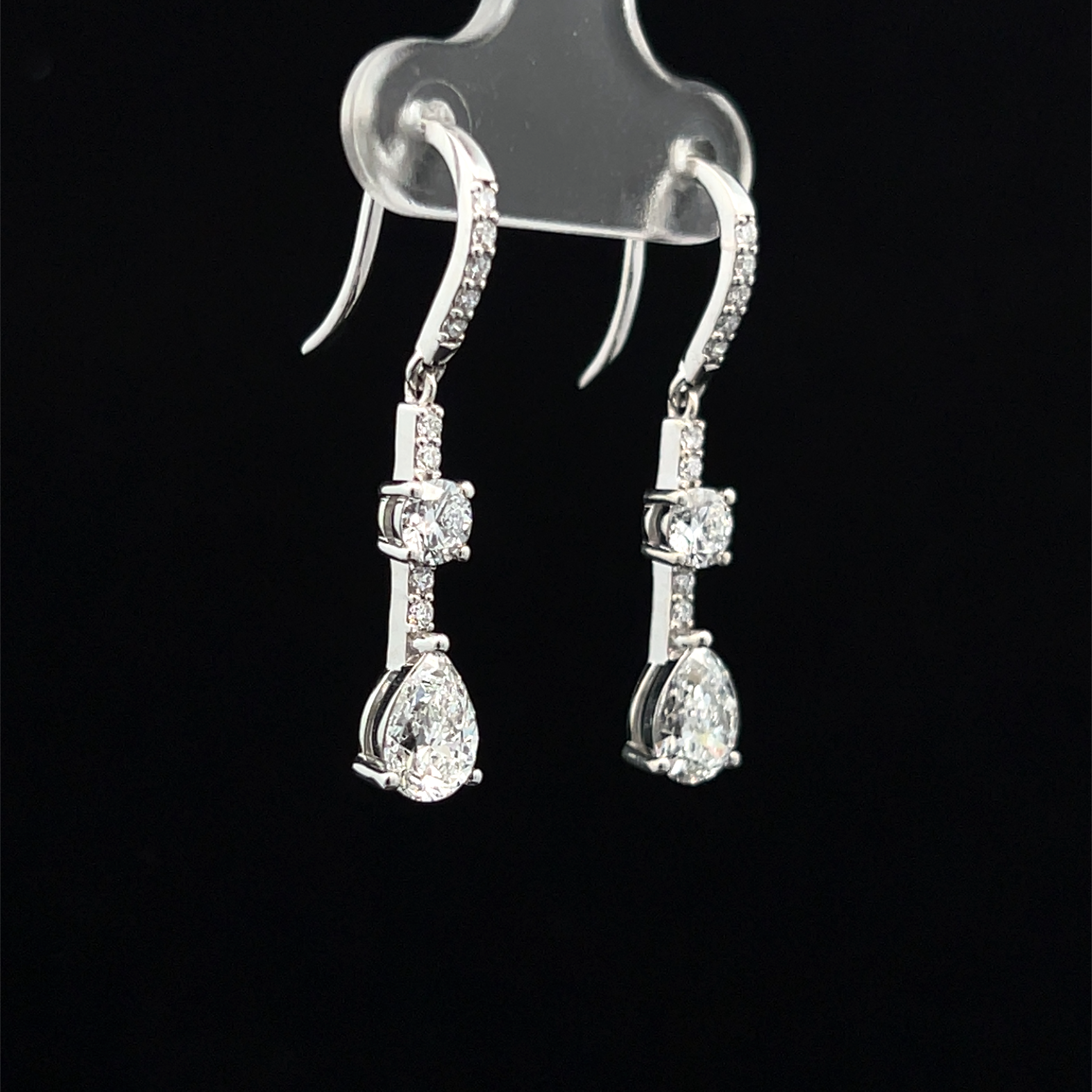 Sterling Lab Grown Diamond Dangle Earrings