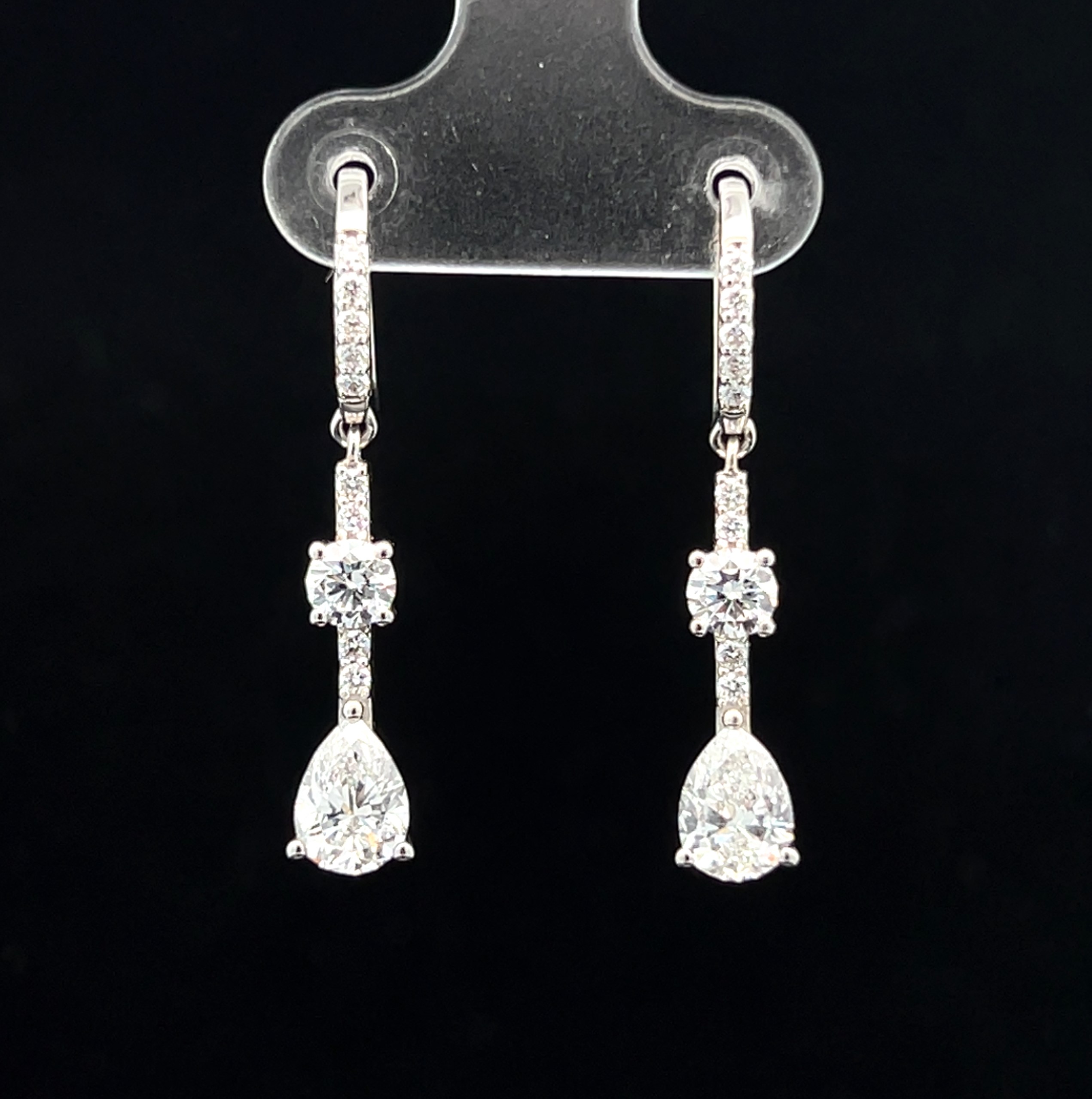 Sterling Lab Grown Diamond Dangle Earrings