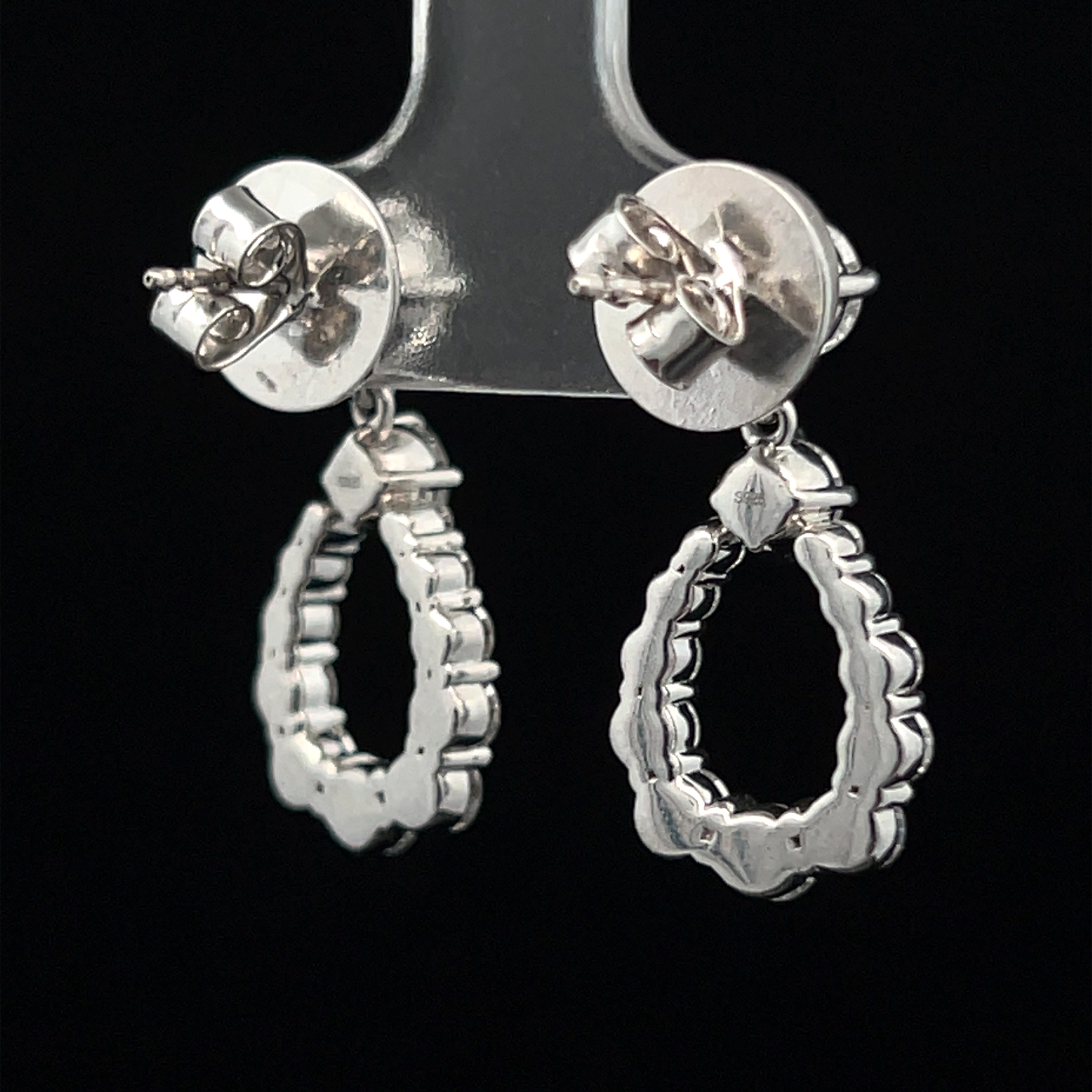 Lab-Grown Diamond Teardrop Open Halo Drop Earrings
