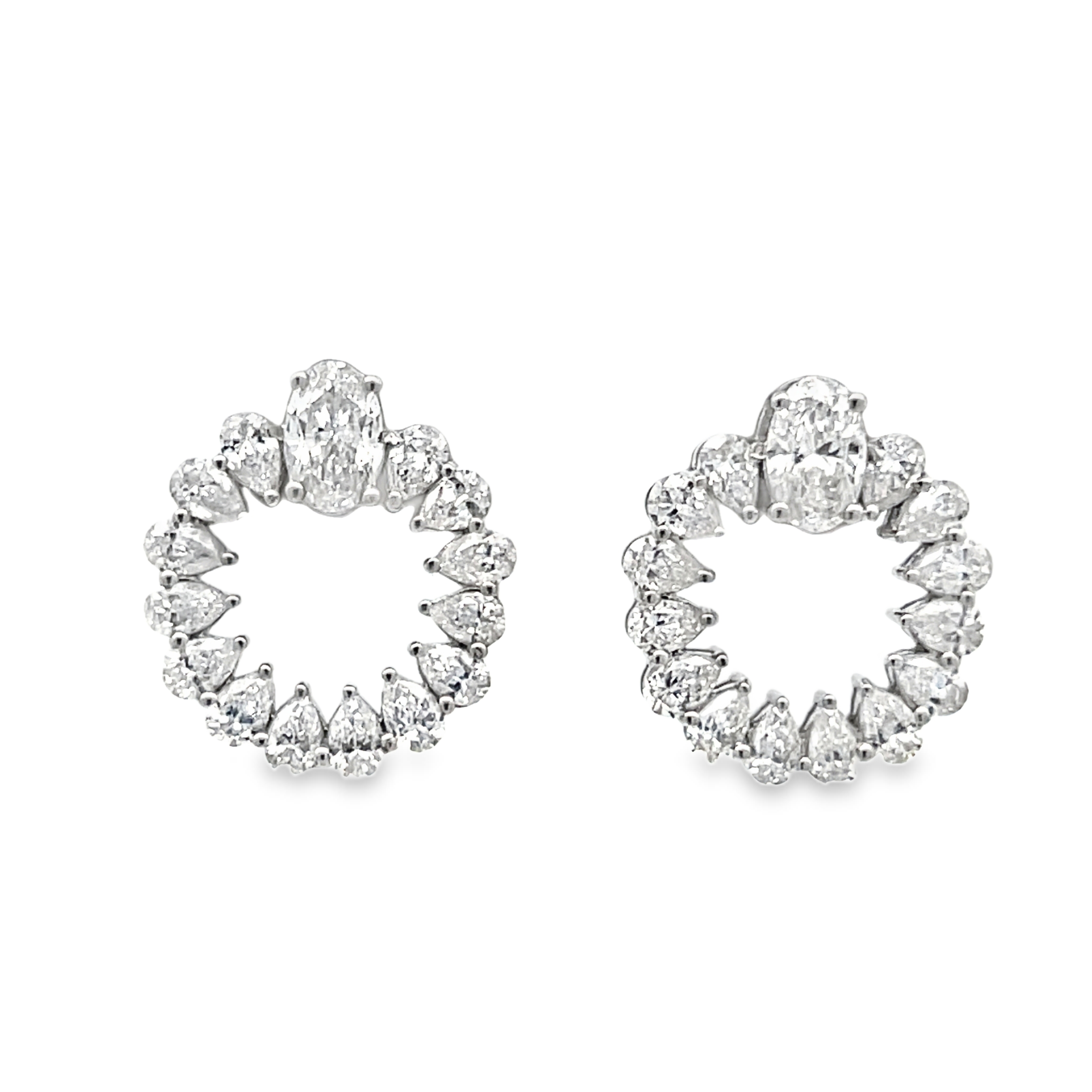 Lab-Grown Diamond Open Halo Drop Earrings
