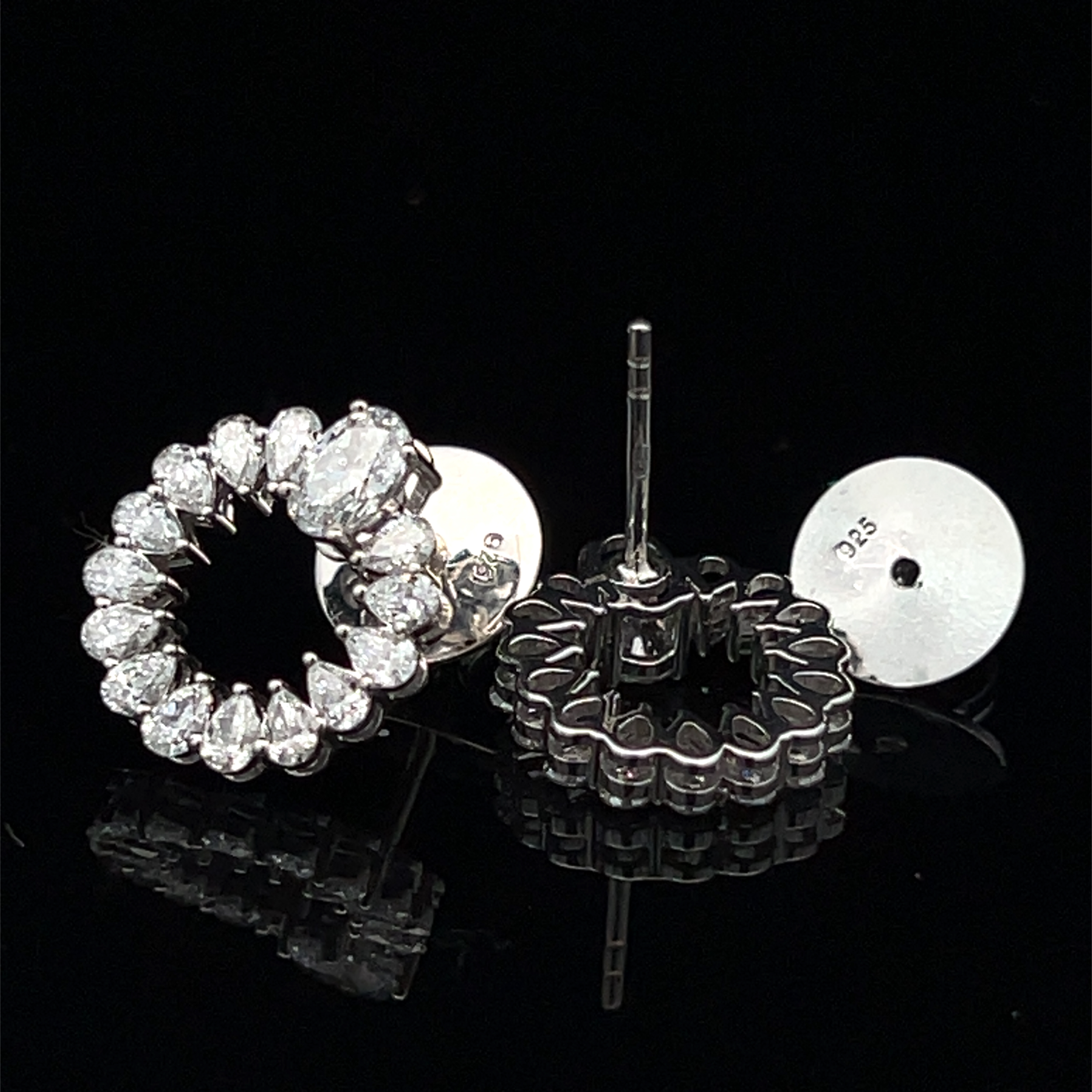 Lab-Grown Diamond Open Halo Drop Earrings