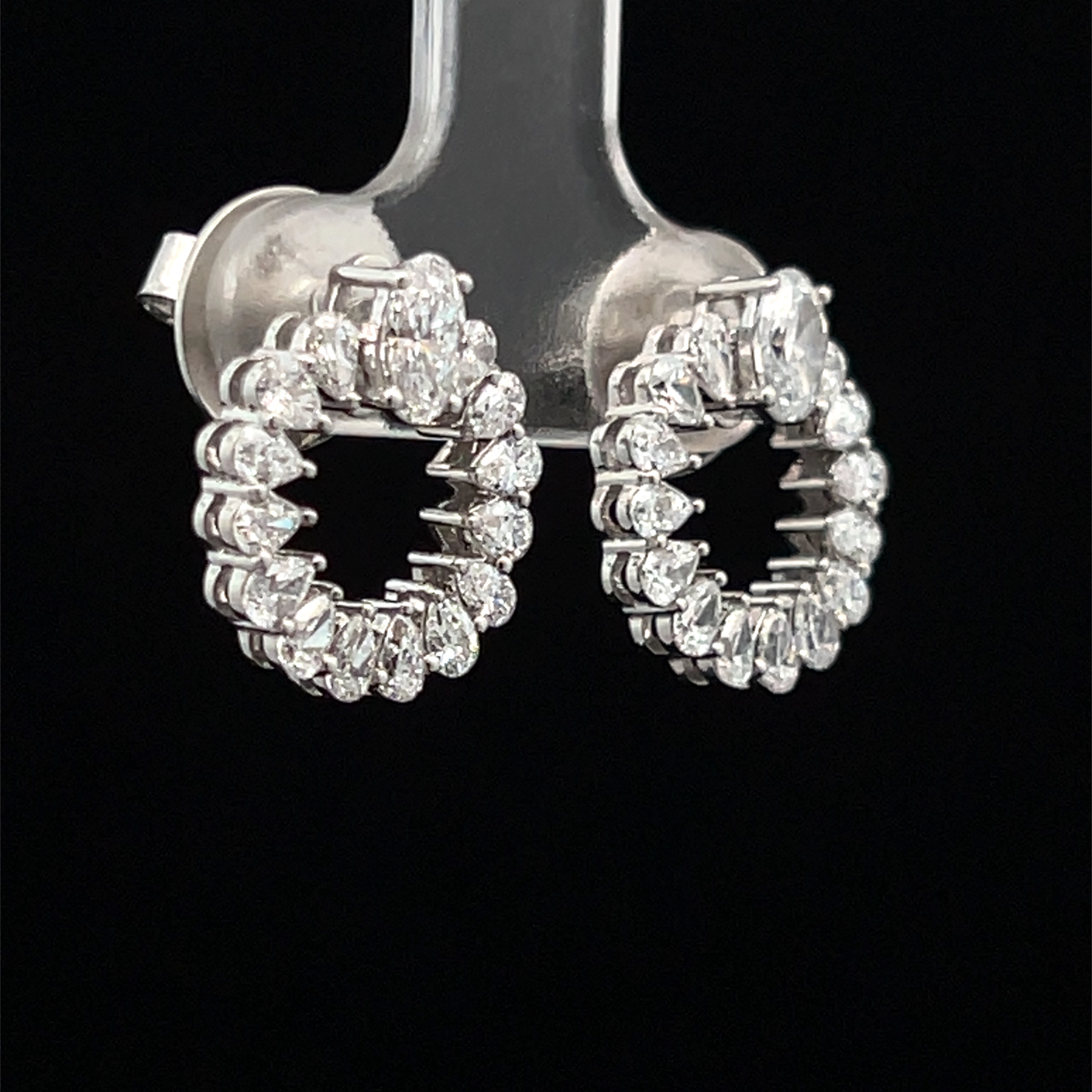 Lab-Grown Diamond Open Halo Drop Earrings