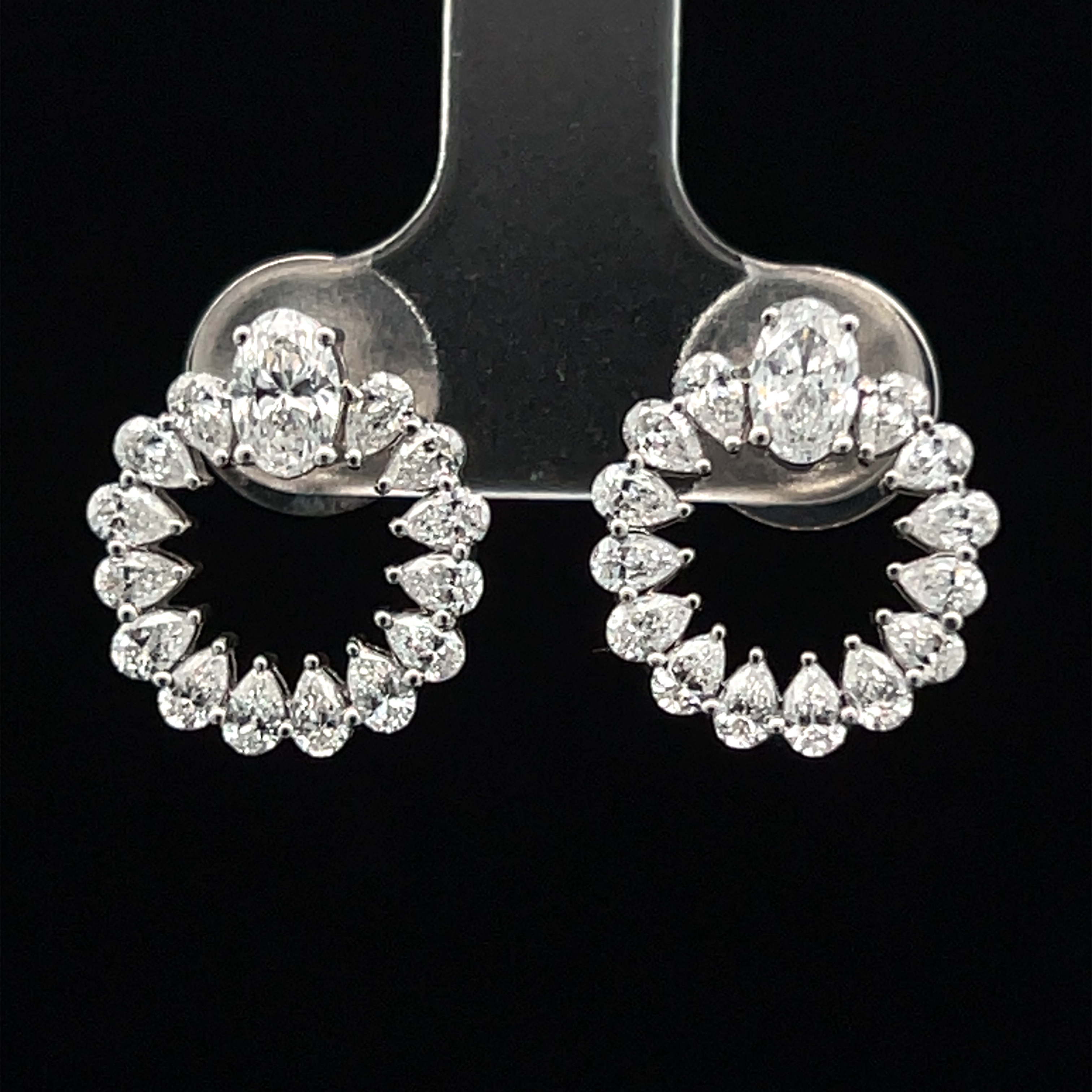 Lab-Grown Diamond Open Halo Drop Earrings