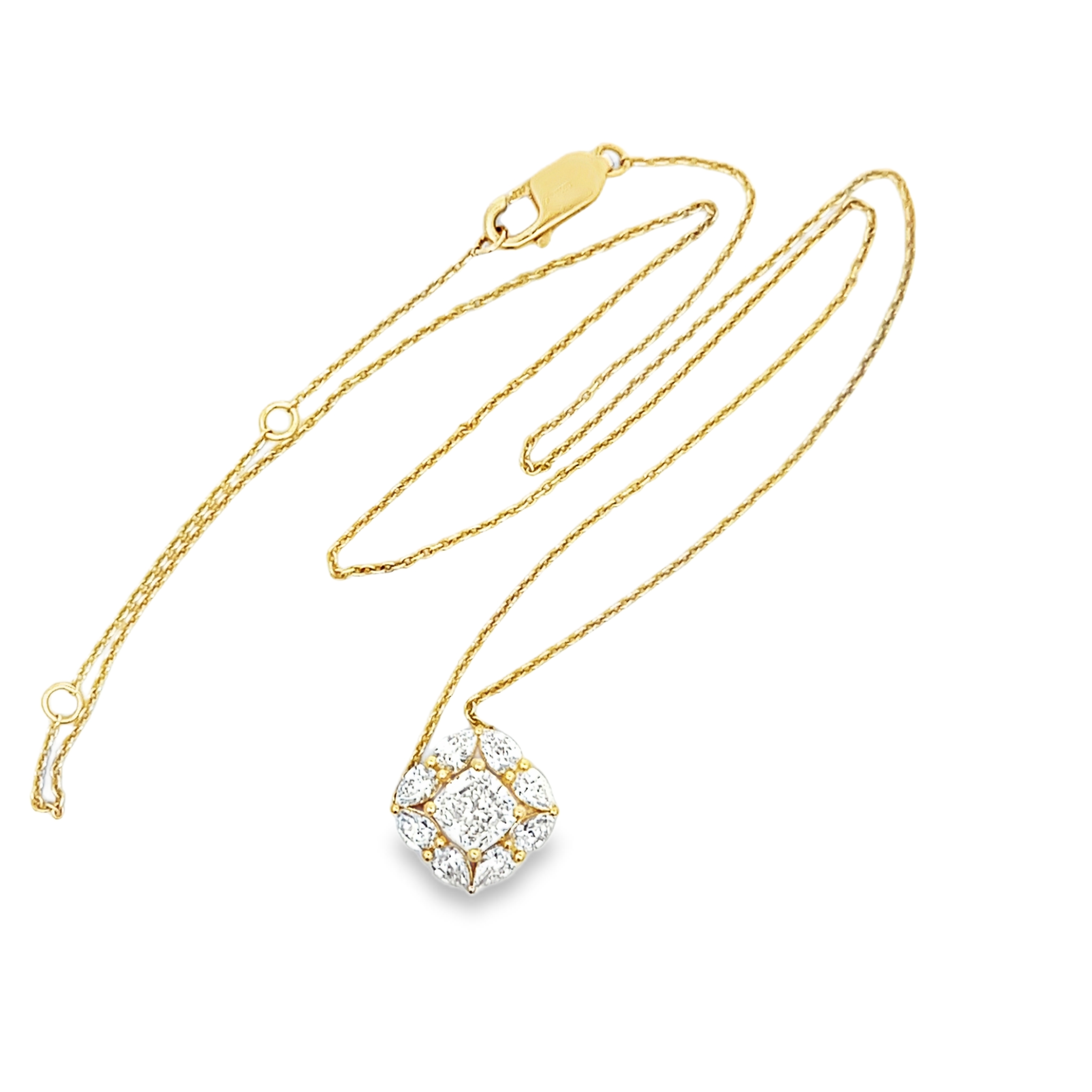 Lab-Grown Diamond Halo Pendant on Chain