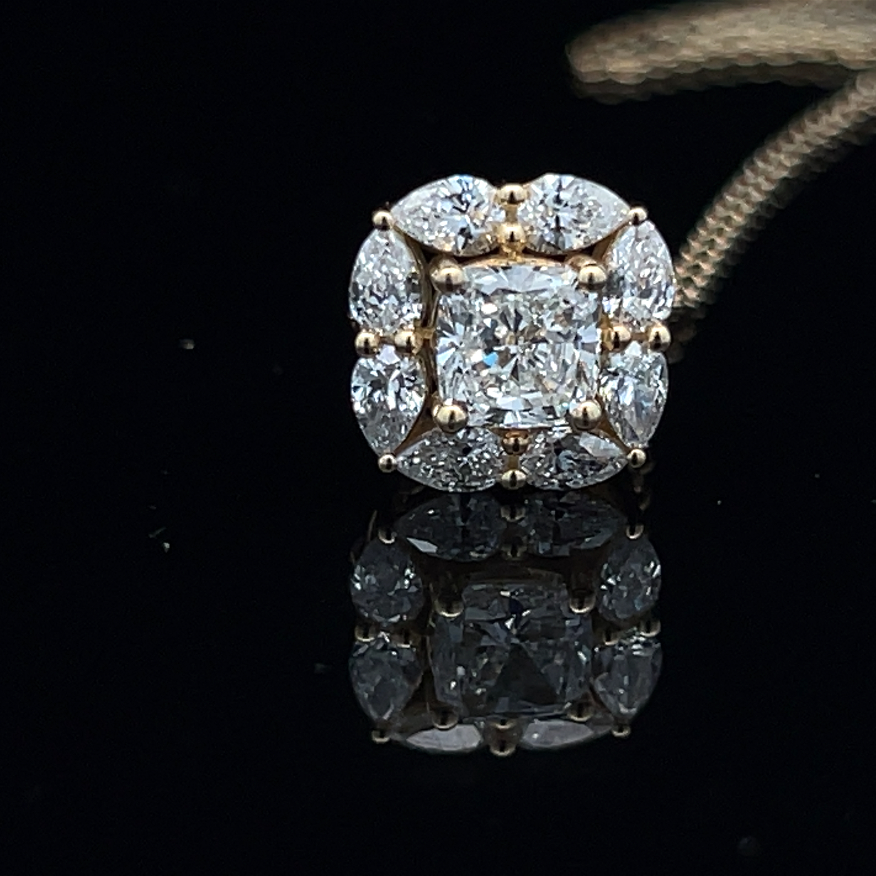 Lab-Grown Diamond Halo Pendant on Chain