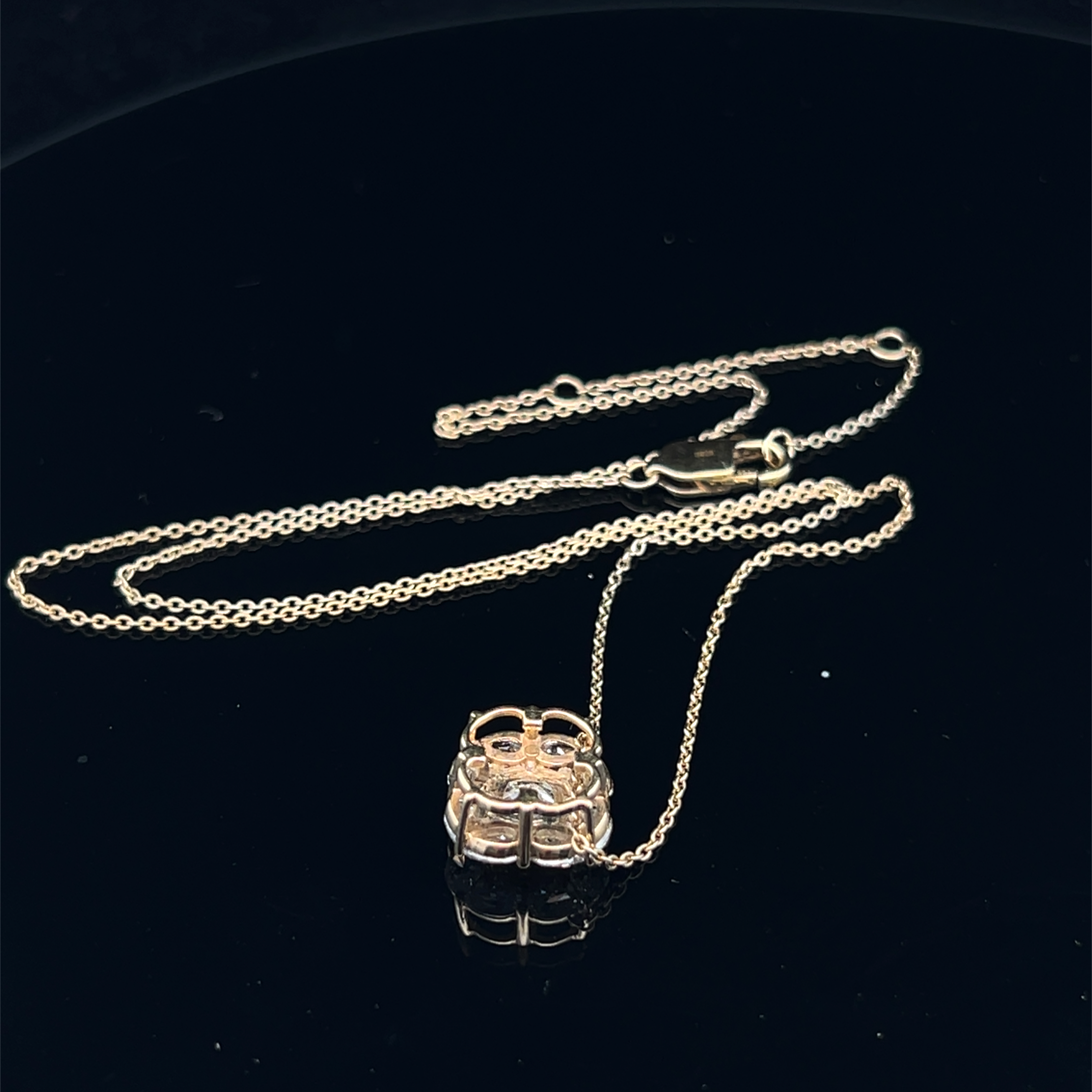 Lab-Grown Diamond Halo Pendant on Chain