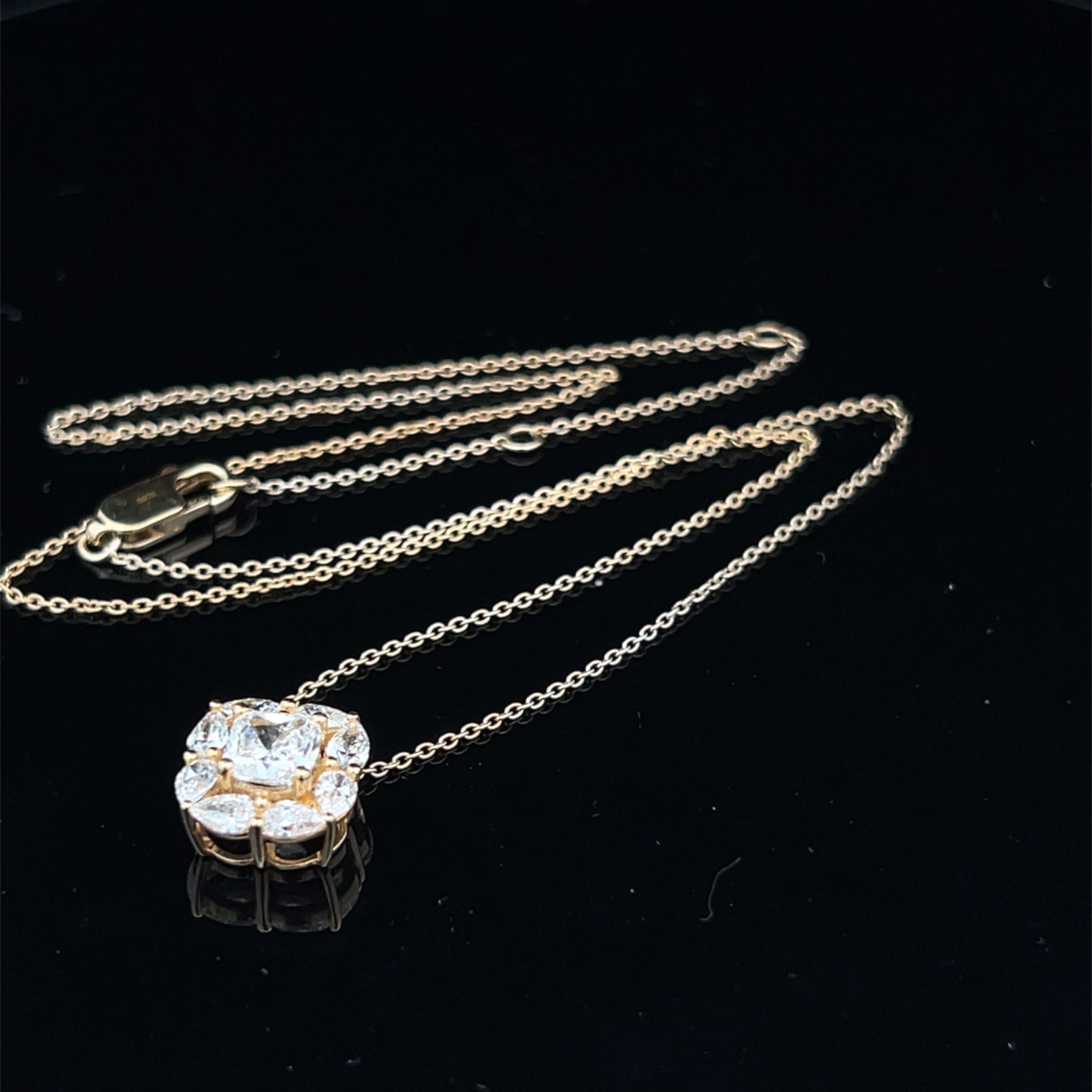 Lab-Grown Diamond Halo Pendant on Chain