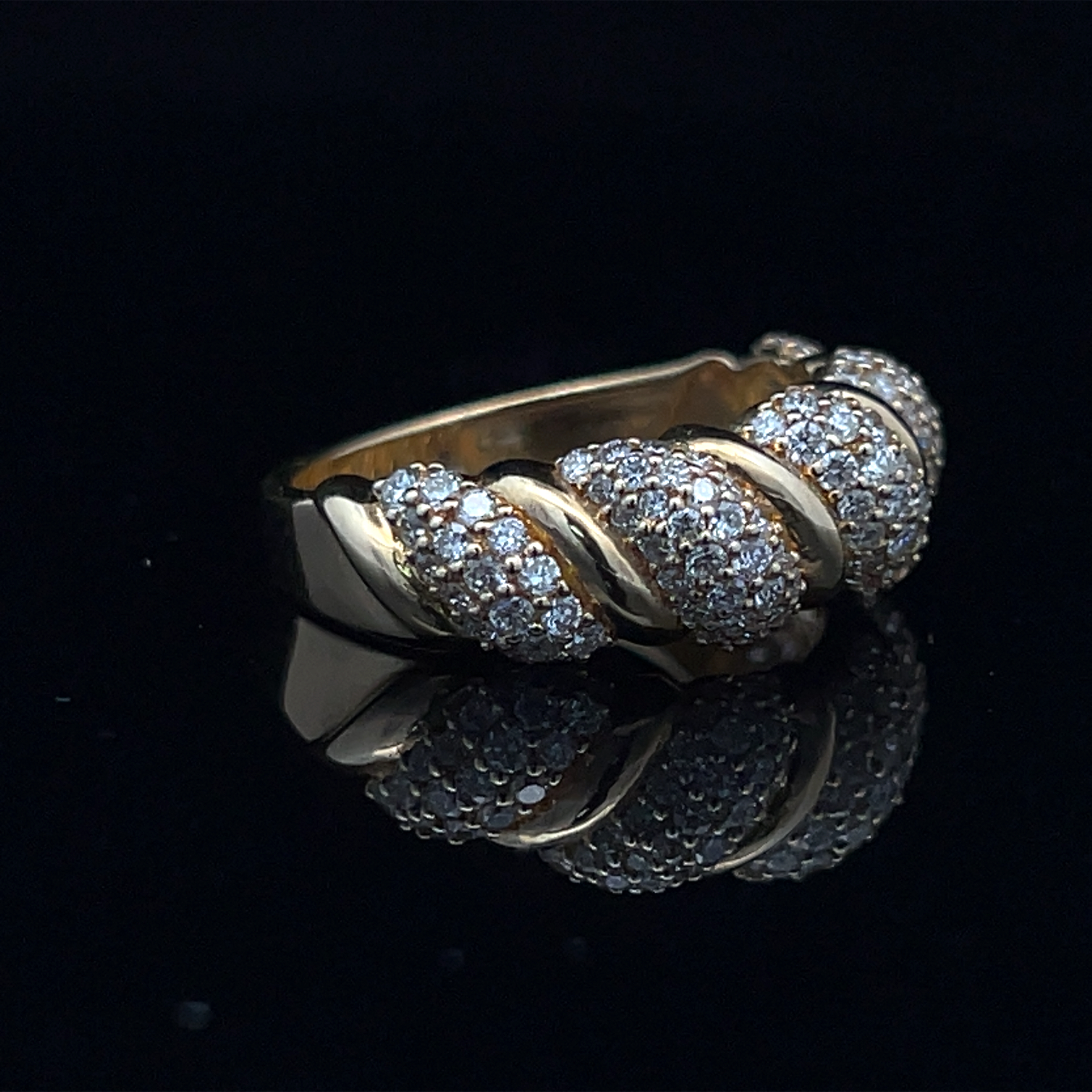 Lab Grown Diamond Pavé Twisted Cable Statement Band