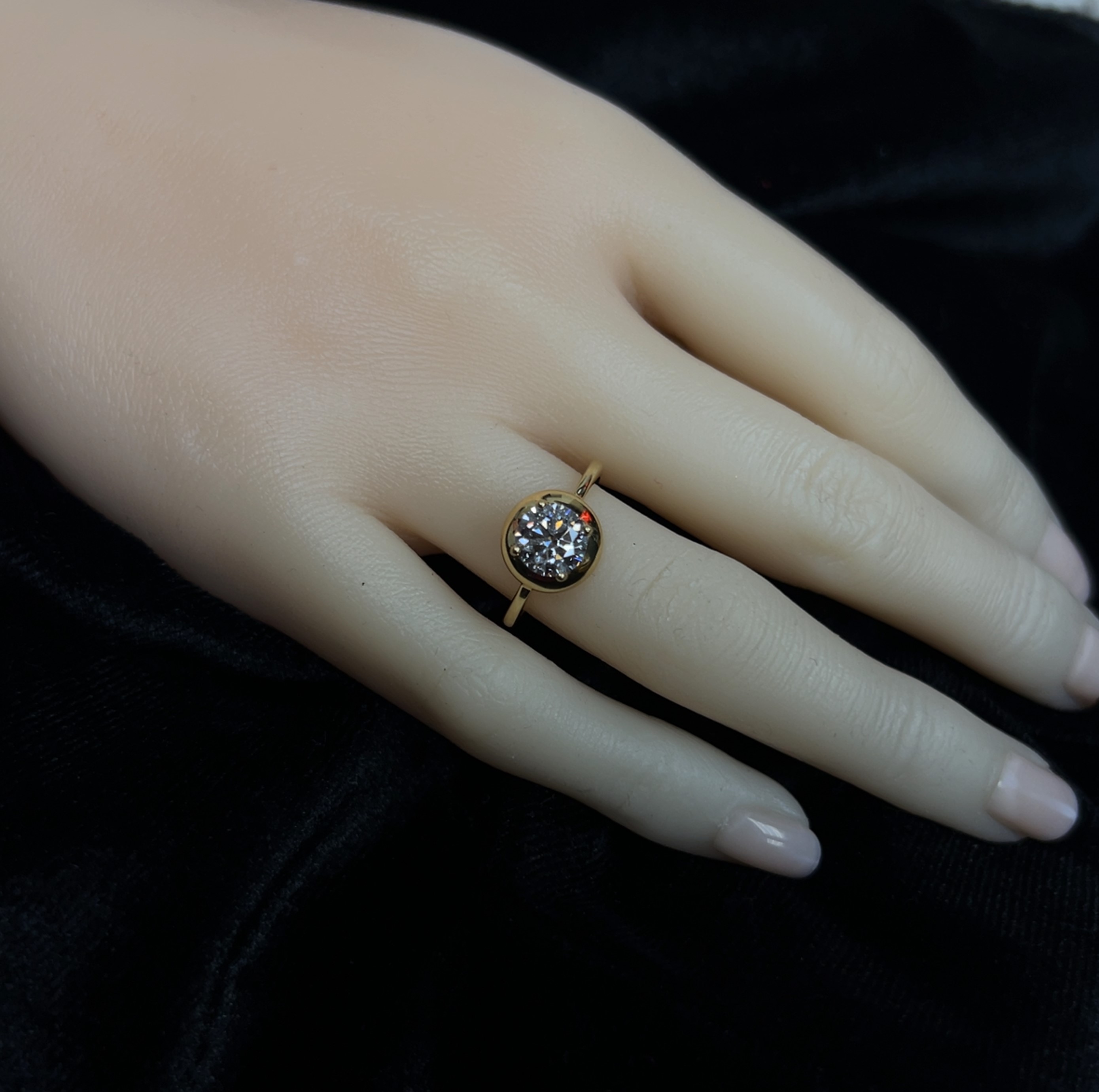 Solitaire Round-Cut Lab Grown Diamond Bezel-Prong Engagement Ring