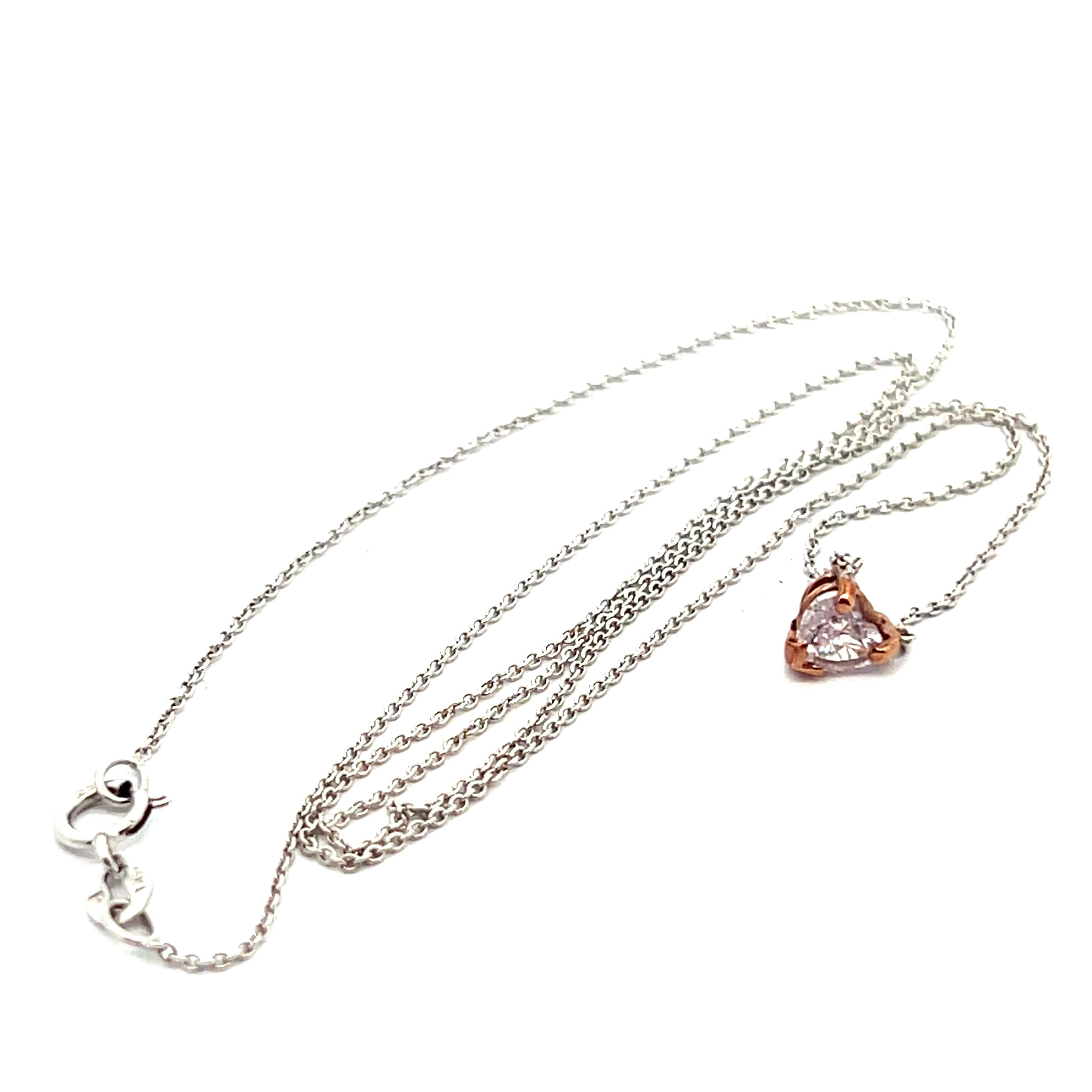 Heart-Cut Pink Diamond Solitaire Pendant Necklace