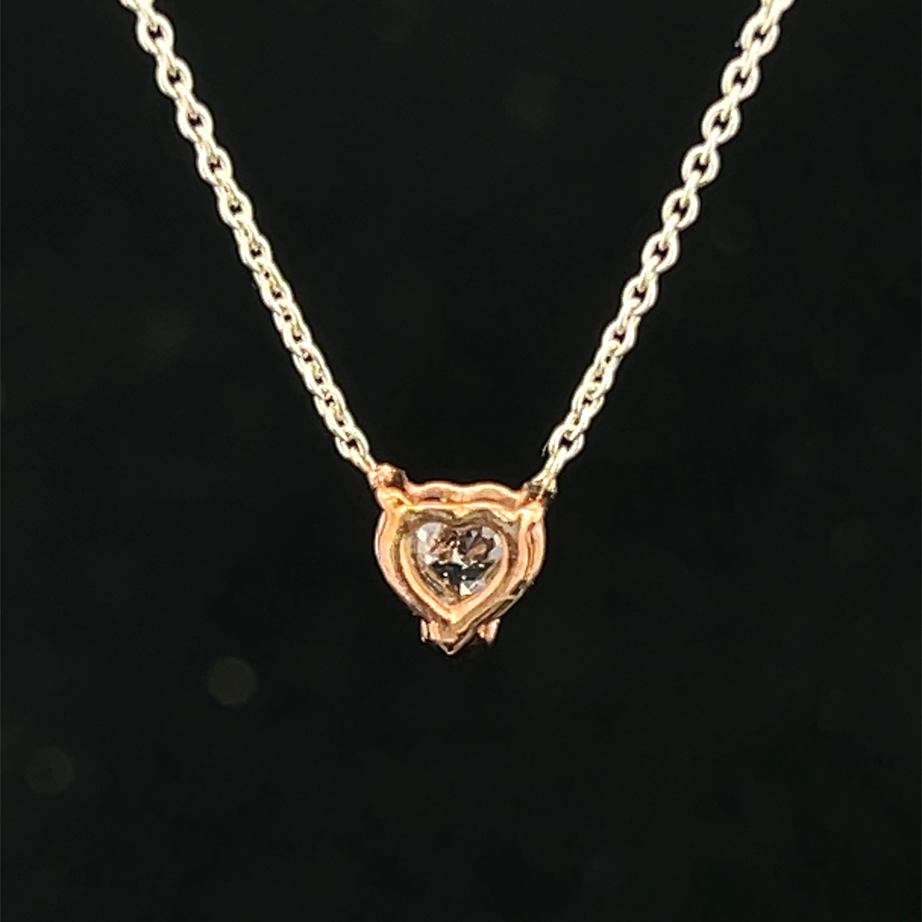 Heart-Cut Pink Diamond Solitaire Pendant Necklace