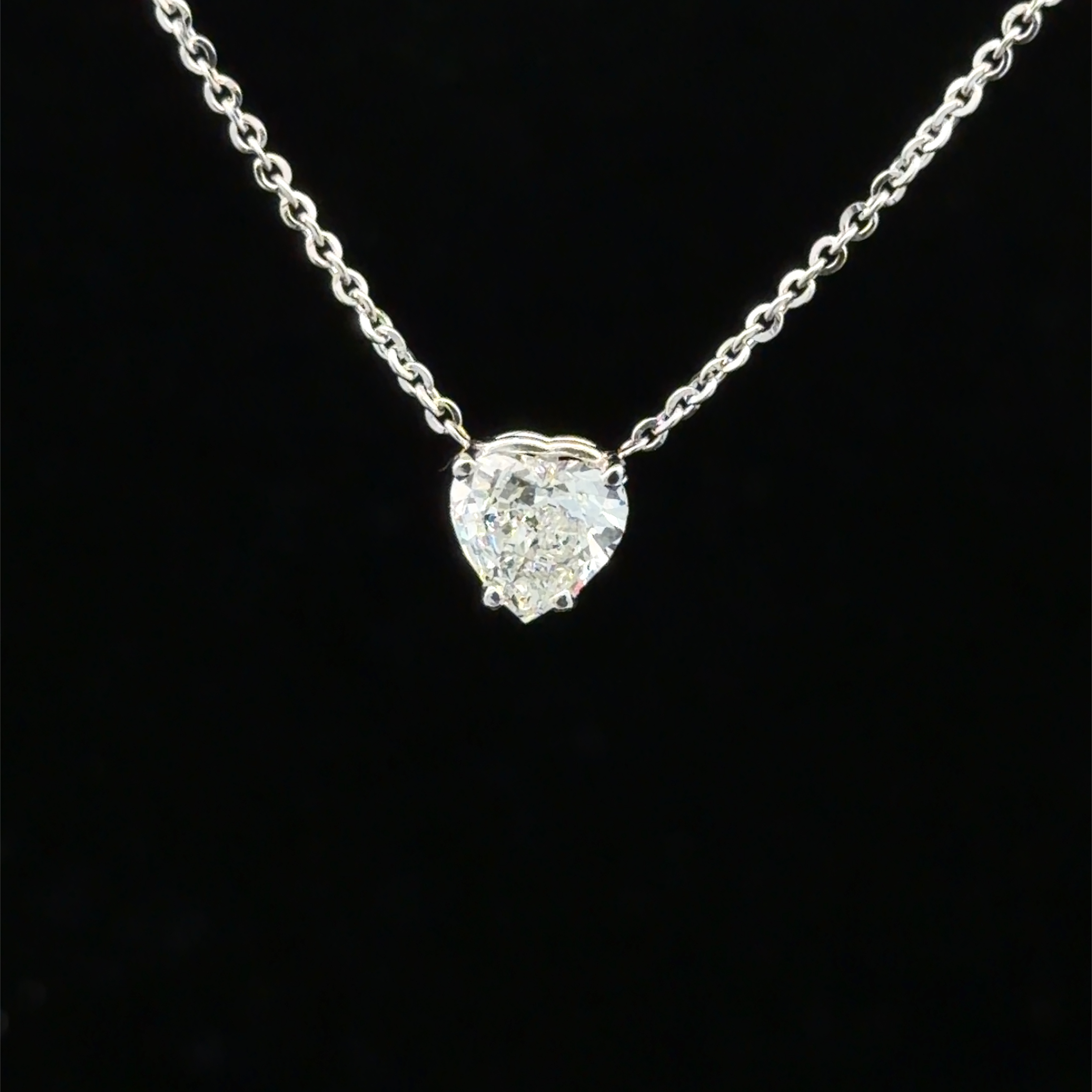 GIA Certified Heart Shaped Diamond Necklace