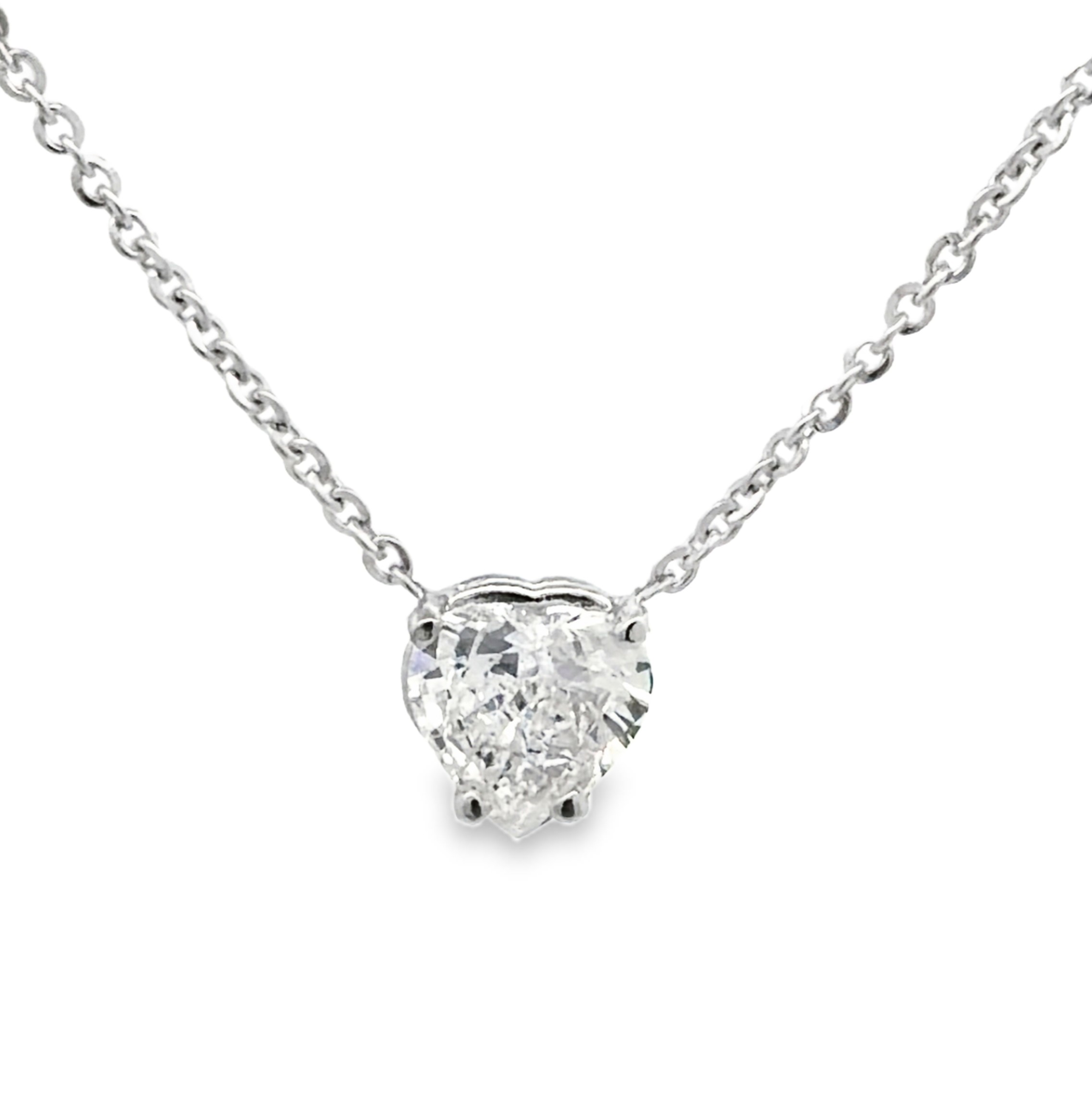 GIA Certified Heart Shaped Diamond Necklace