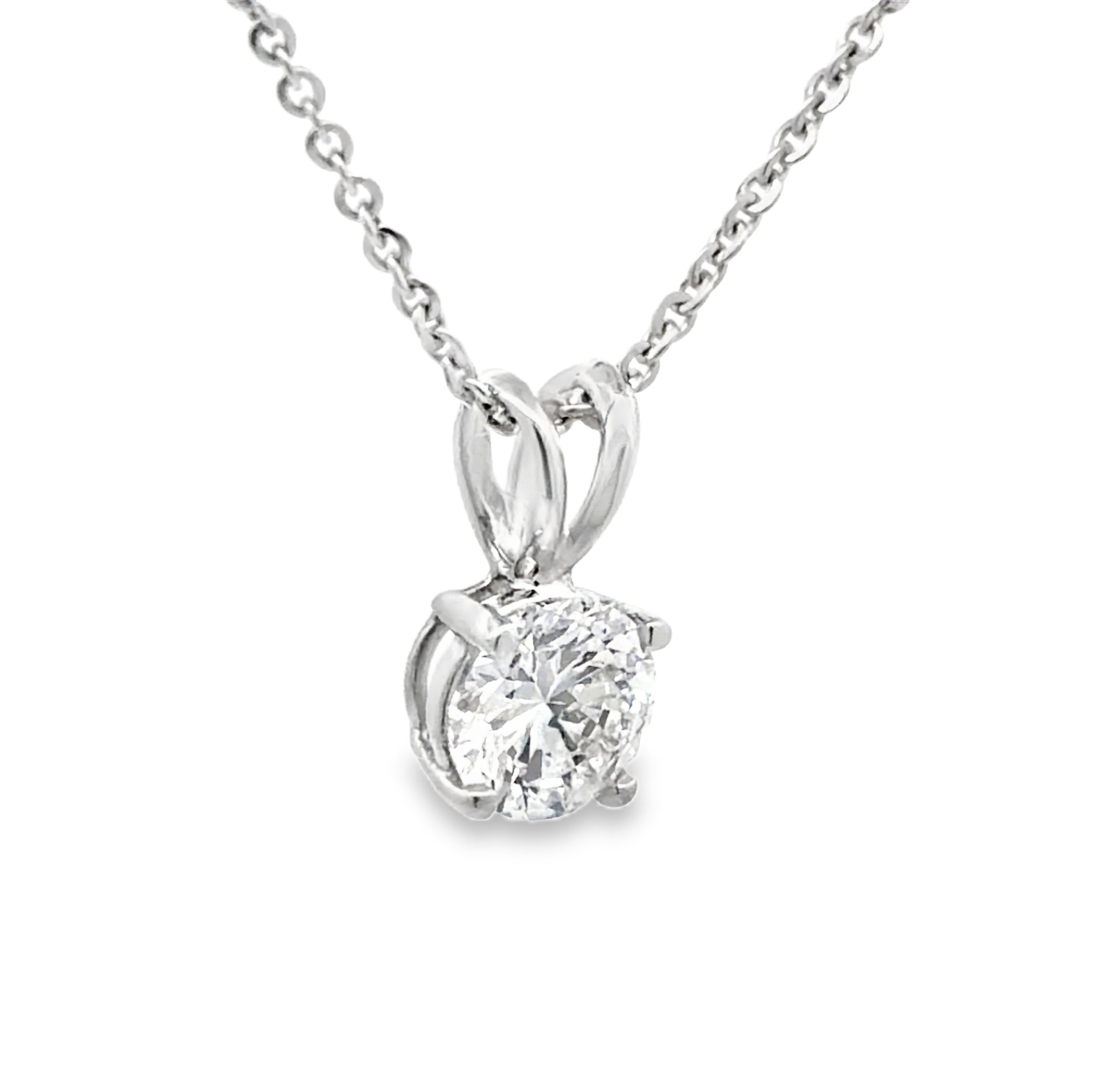GIA Round Brilliant Diamond Solitaire Pendant Necklace