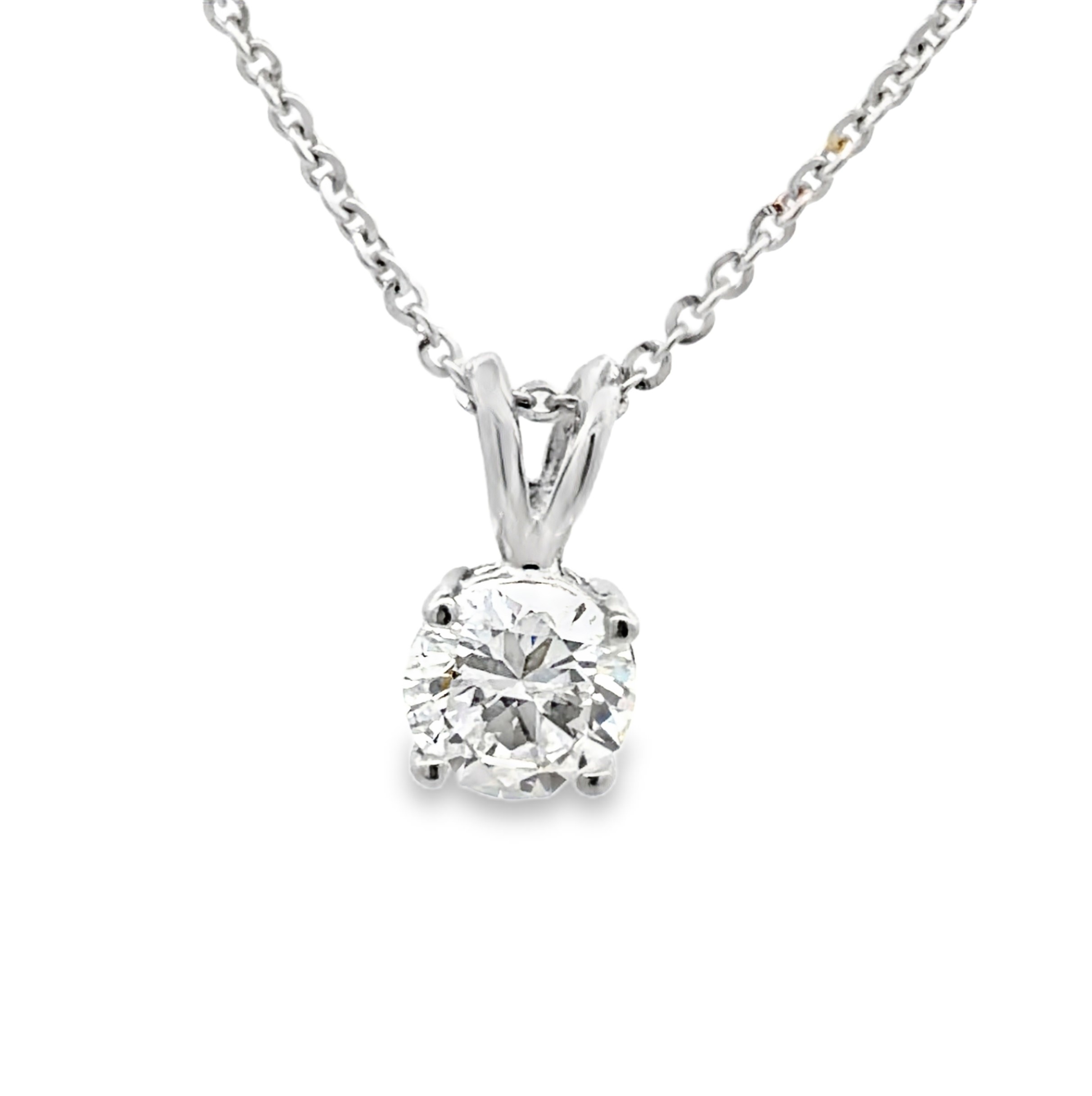 GIA Round Brilliant Diamond Solitaire Pendant Necklace