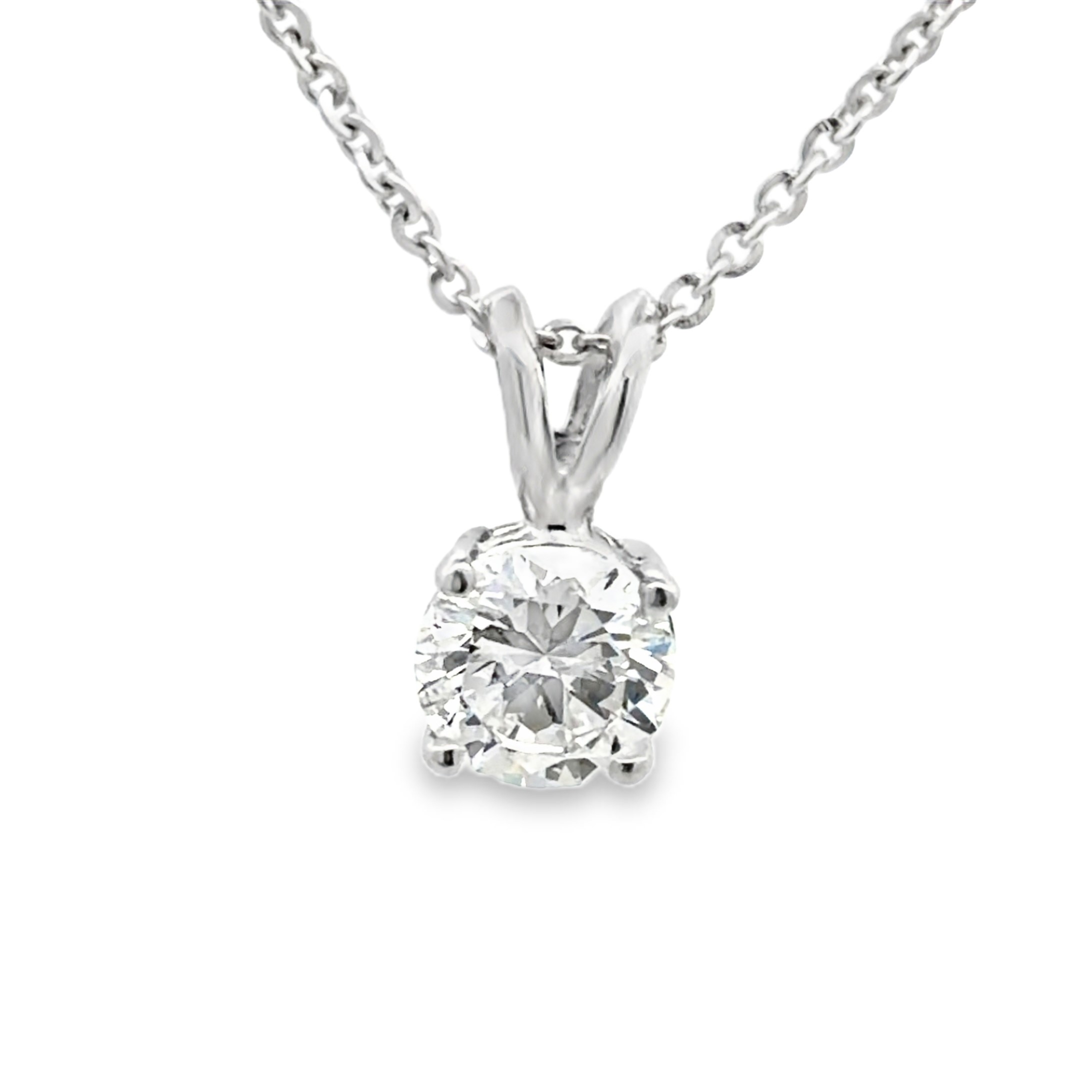 GIA Round Brilliant Diamond Solitaire Pendant Necklace
