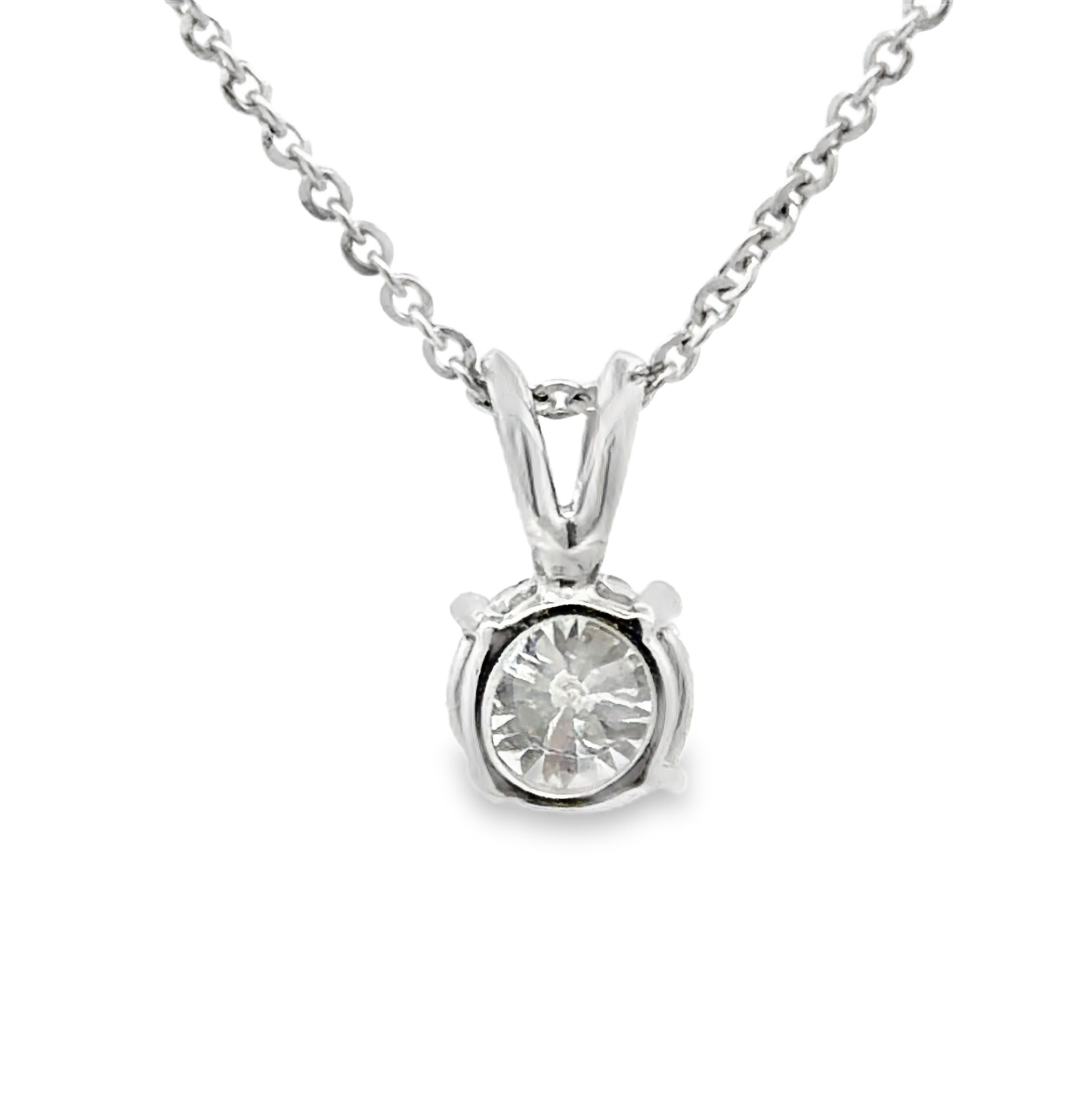 GIA Round Brilliant Diamond Solitaire Pendant Necklace