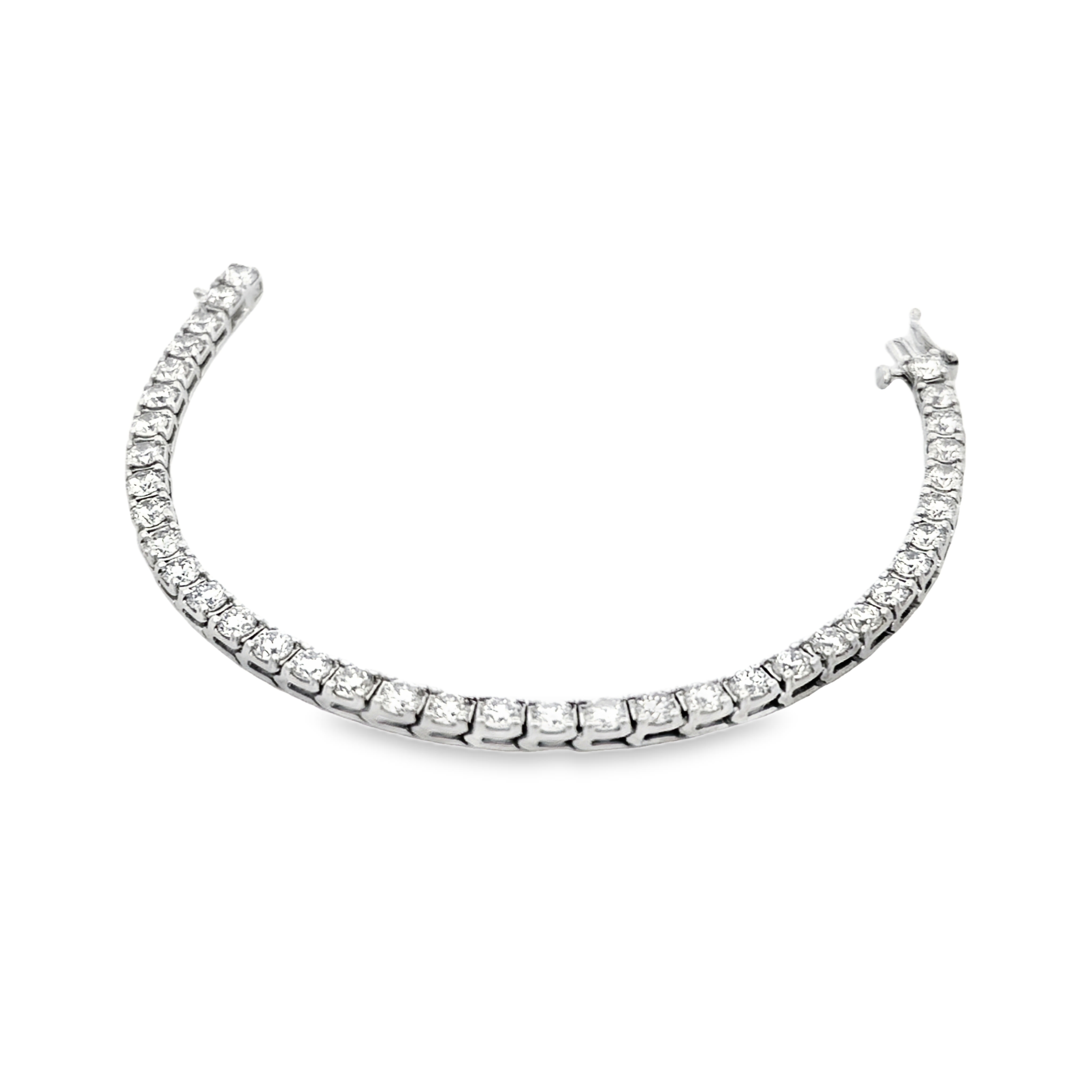 7.00 CTW Round Natural Diamond Line Tennis Bracelet