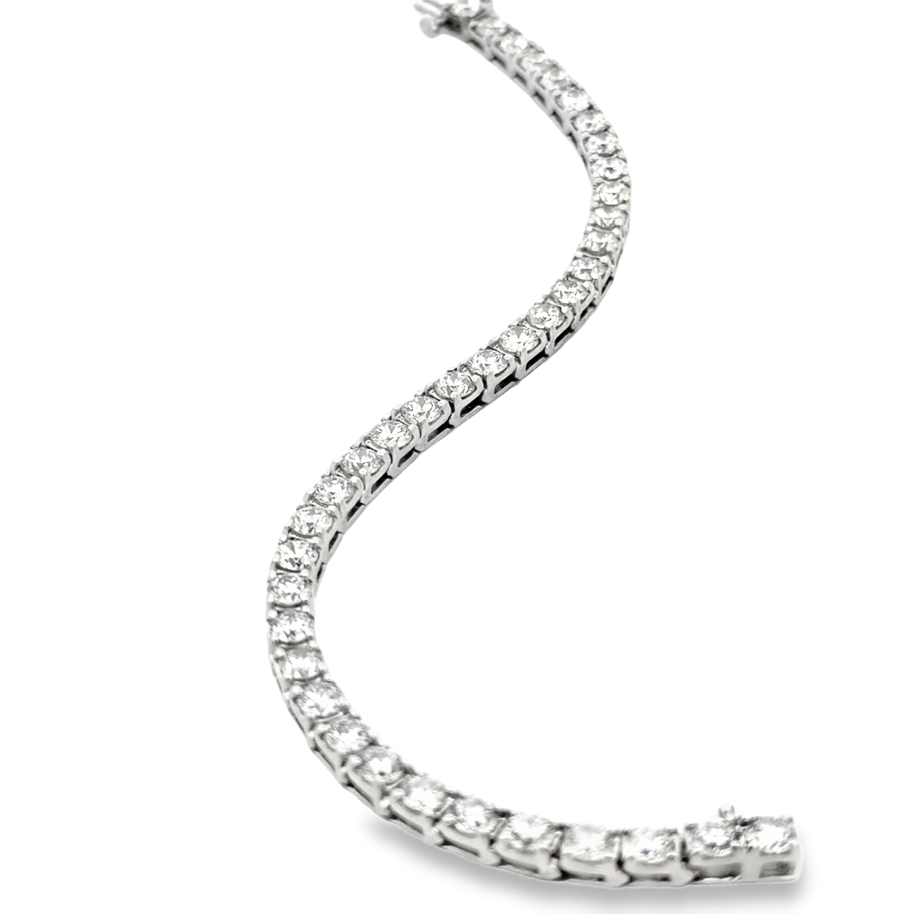 7.00 CTW Round Natural Diamond Line Tennis Bracelet
