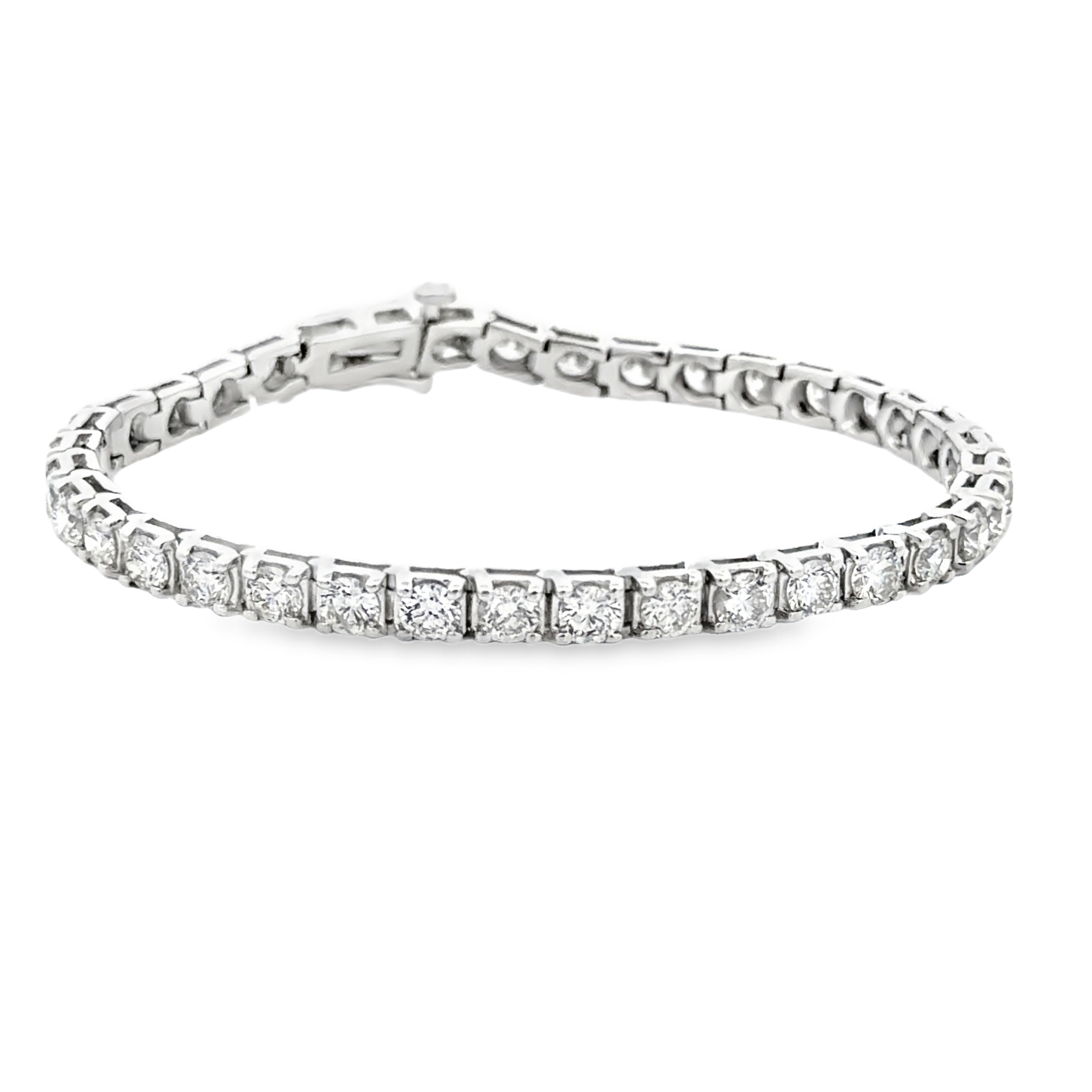 7.00 CTW Round Natural Diamond Line Tennis Bracelet