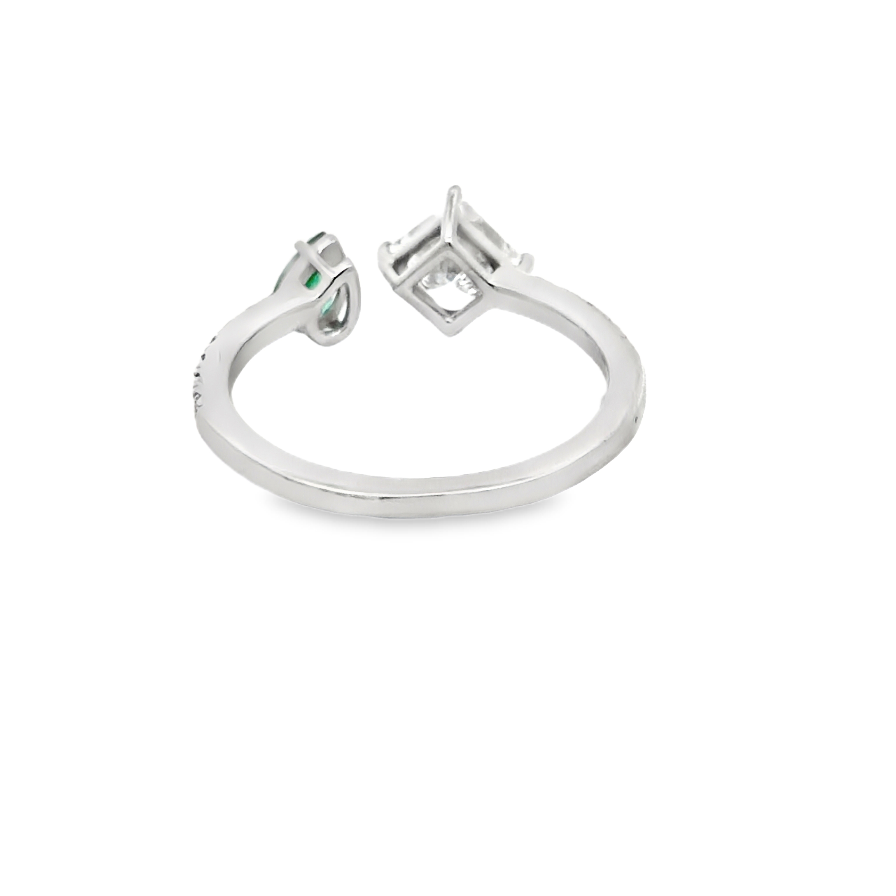 GIA Diamond & Emerald Toi Et Moi Ring