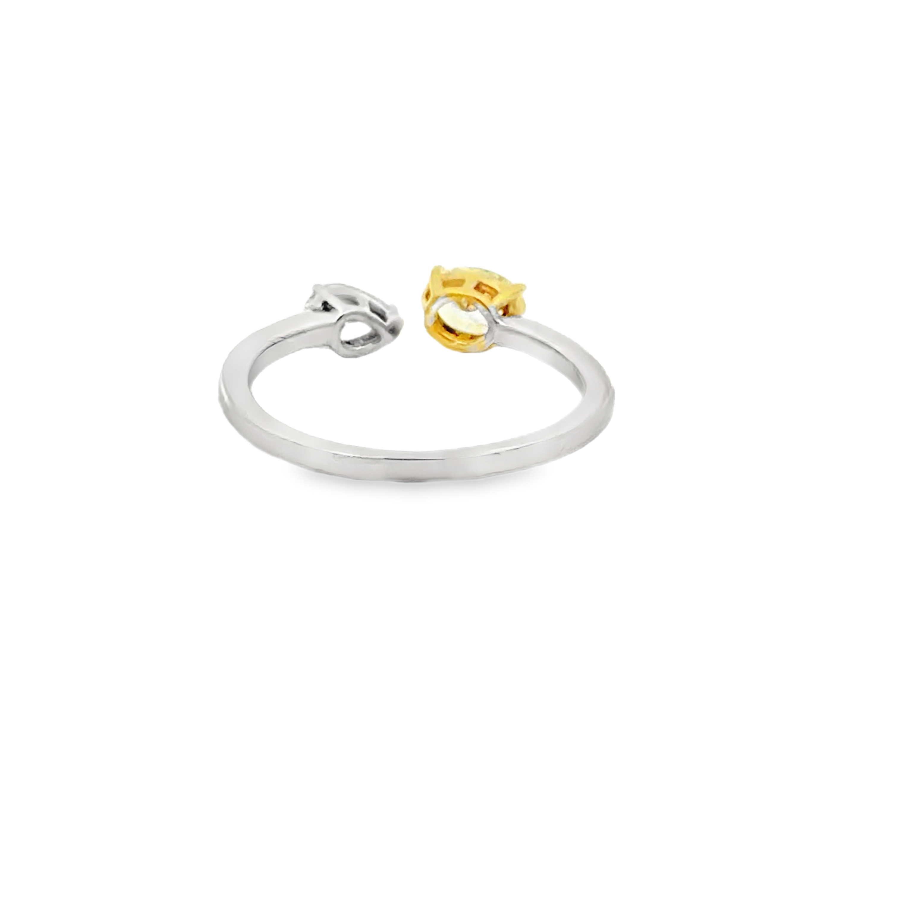 Fancy Yellow & White Diamond Open Cuff Ring
