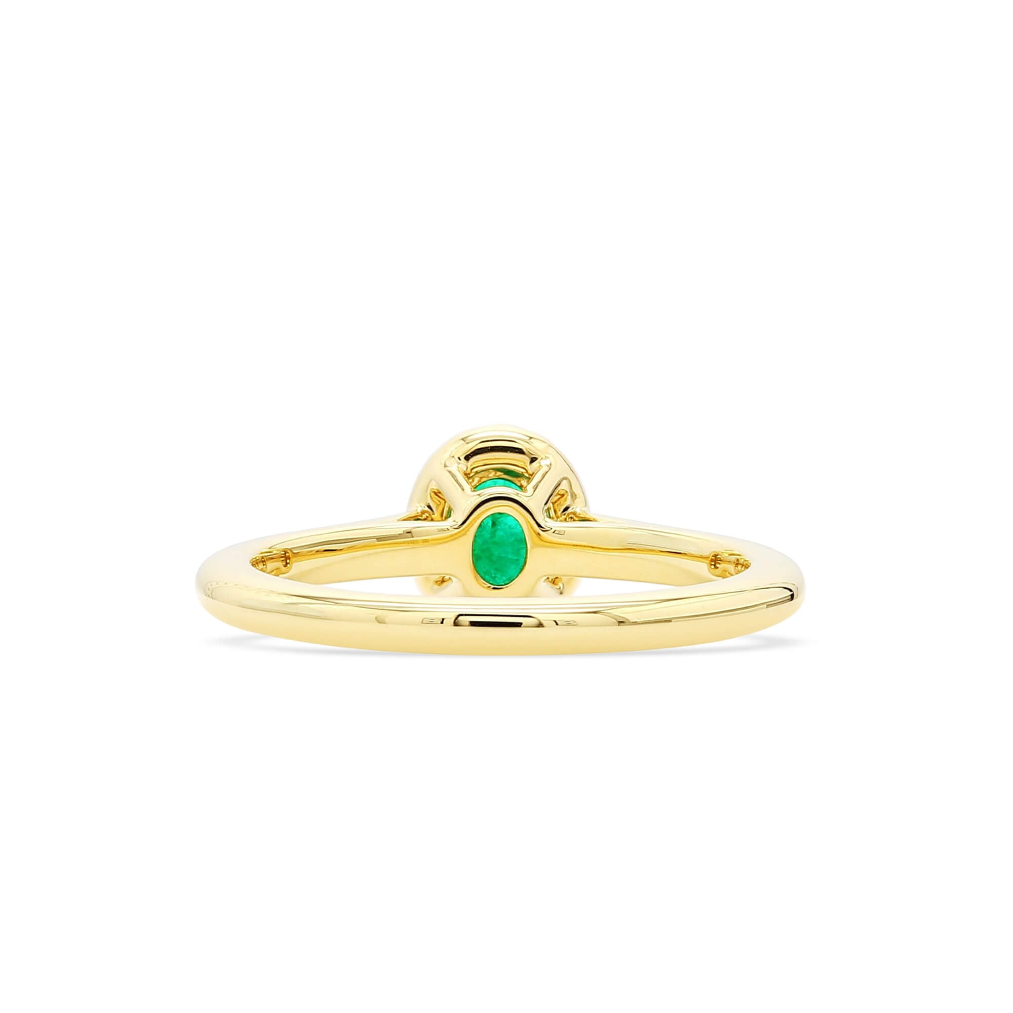 Natural Emerald & Diamond Halo Ring