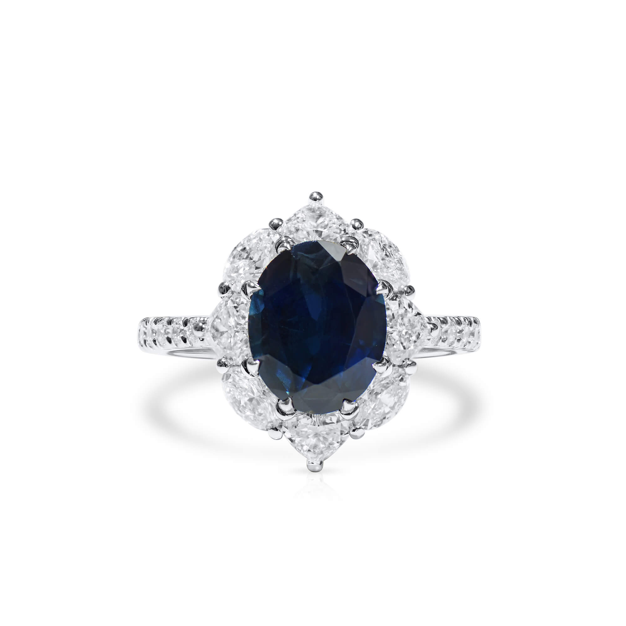 Certified Natural Sapphire & Diamond Ring