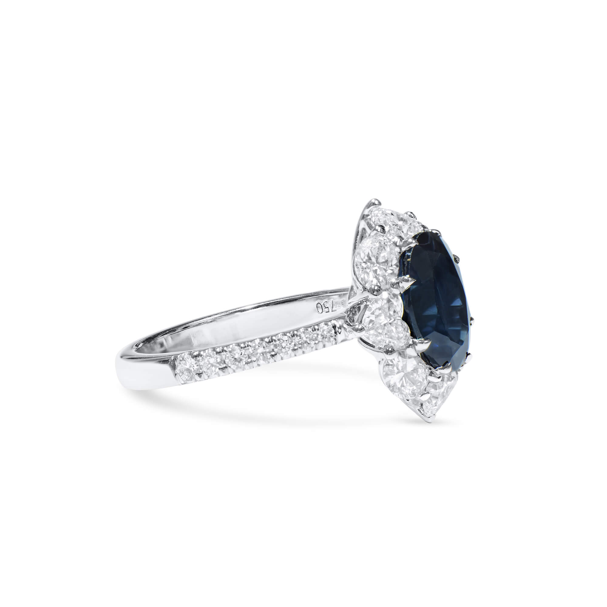 Certified Natural Sapphire & Diamond Ring