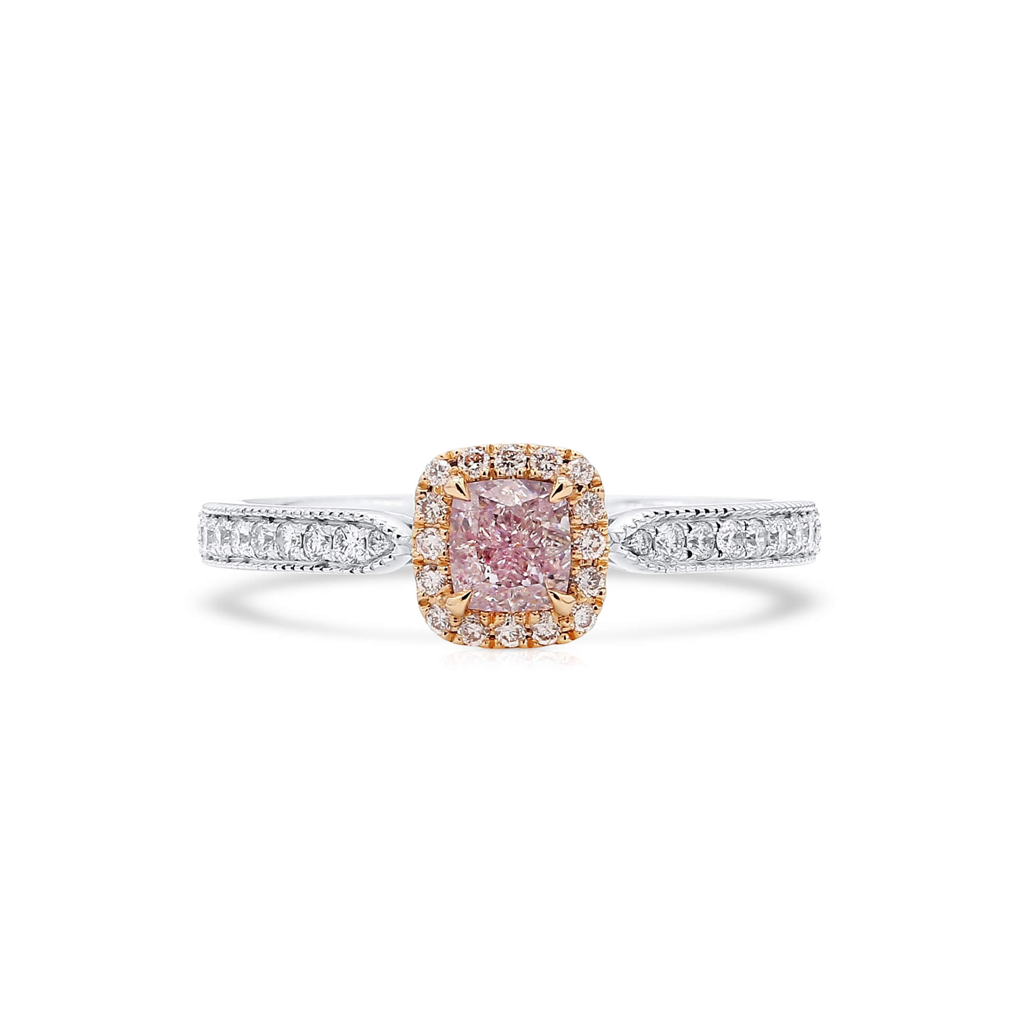 GIA Certified Pink & White Diamond Ring