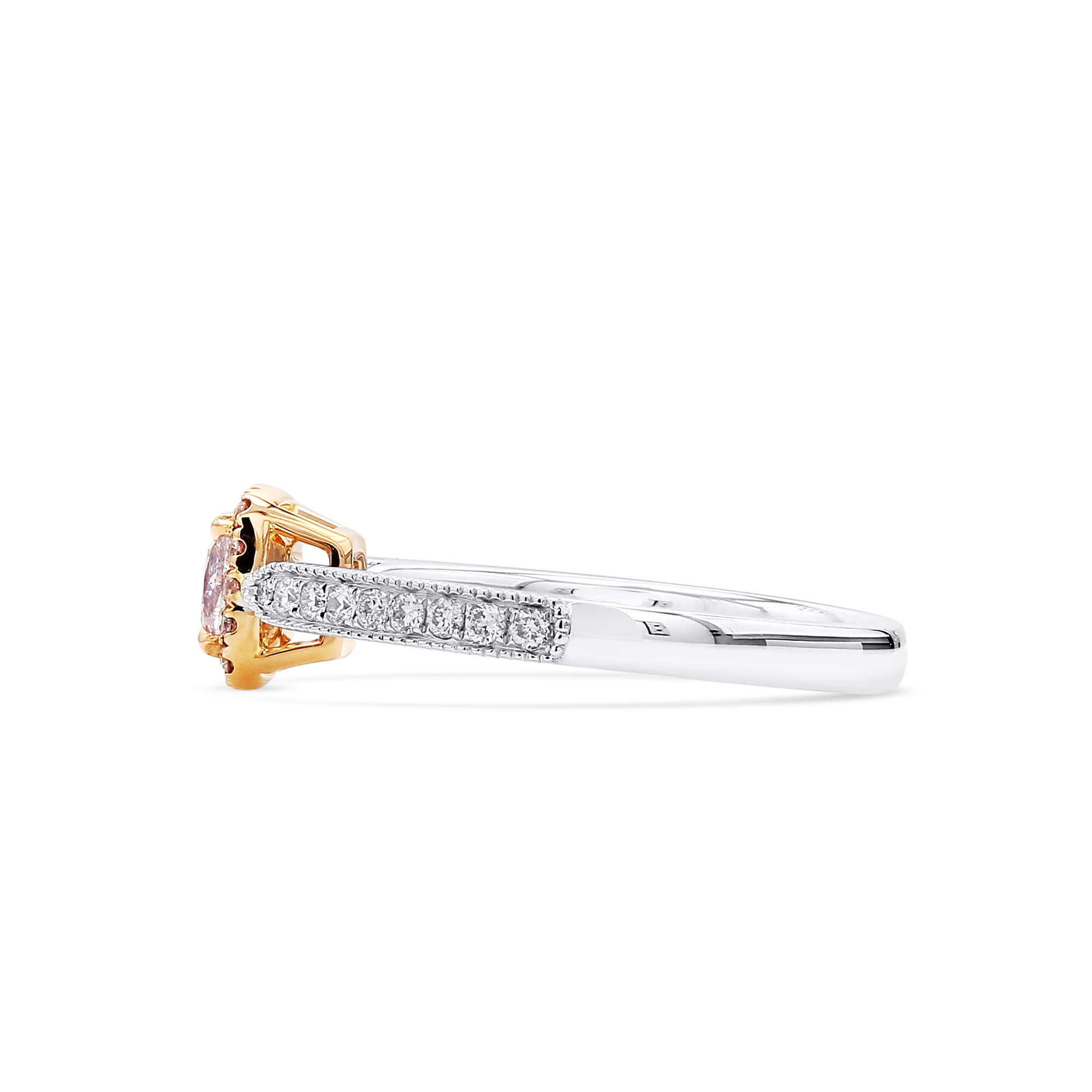GIA Certified Pink & White Diamond Ring