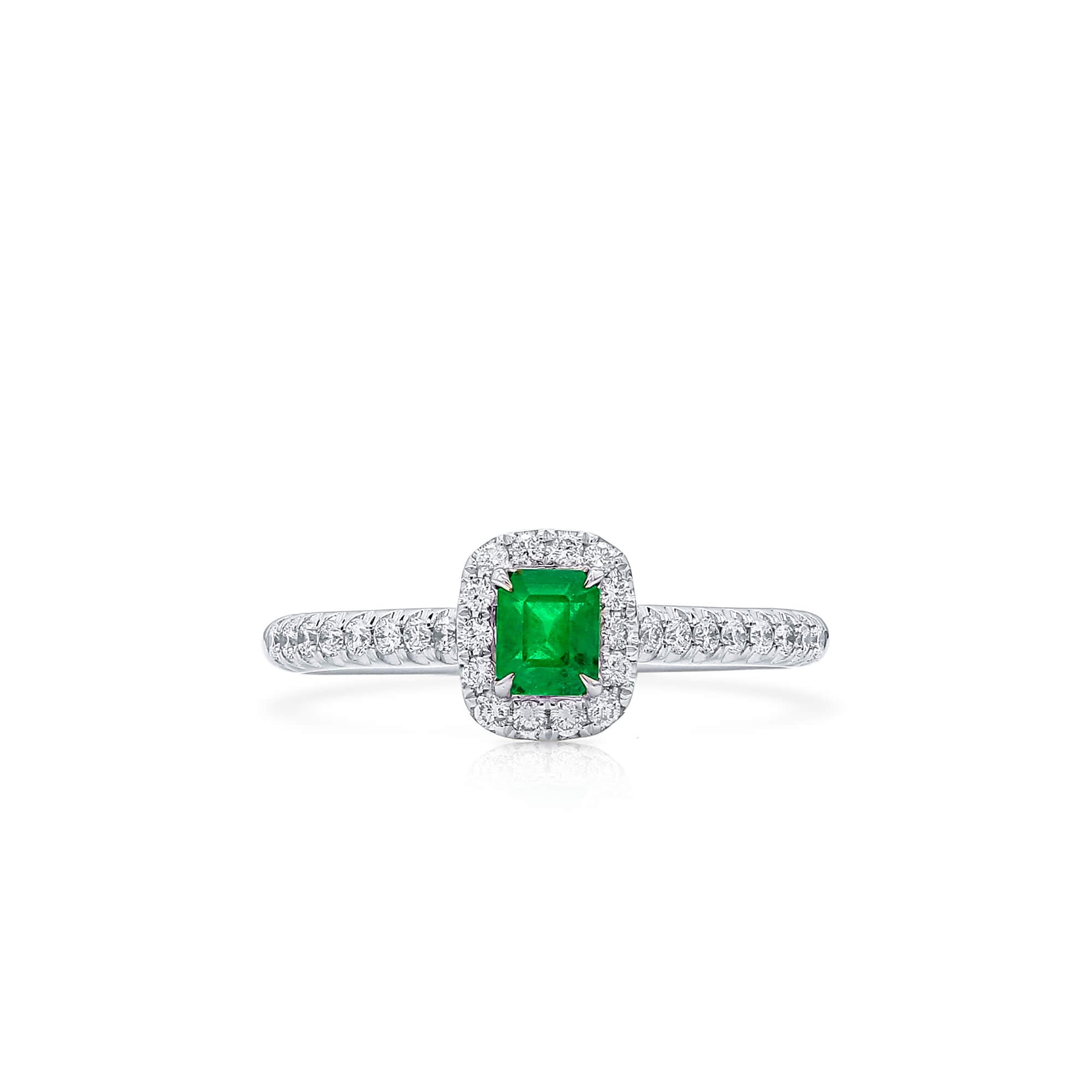 Certified Muzo Emerald & Diamond Halo Ring