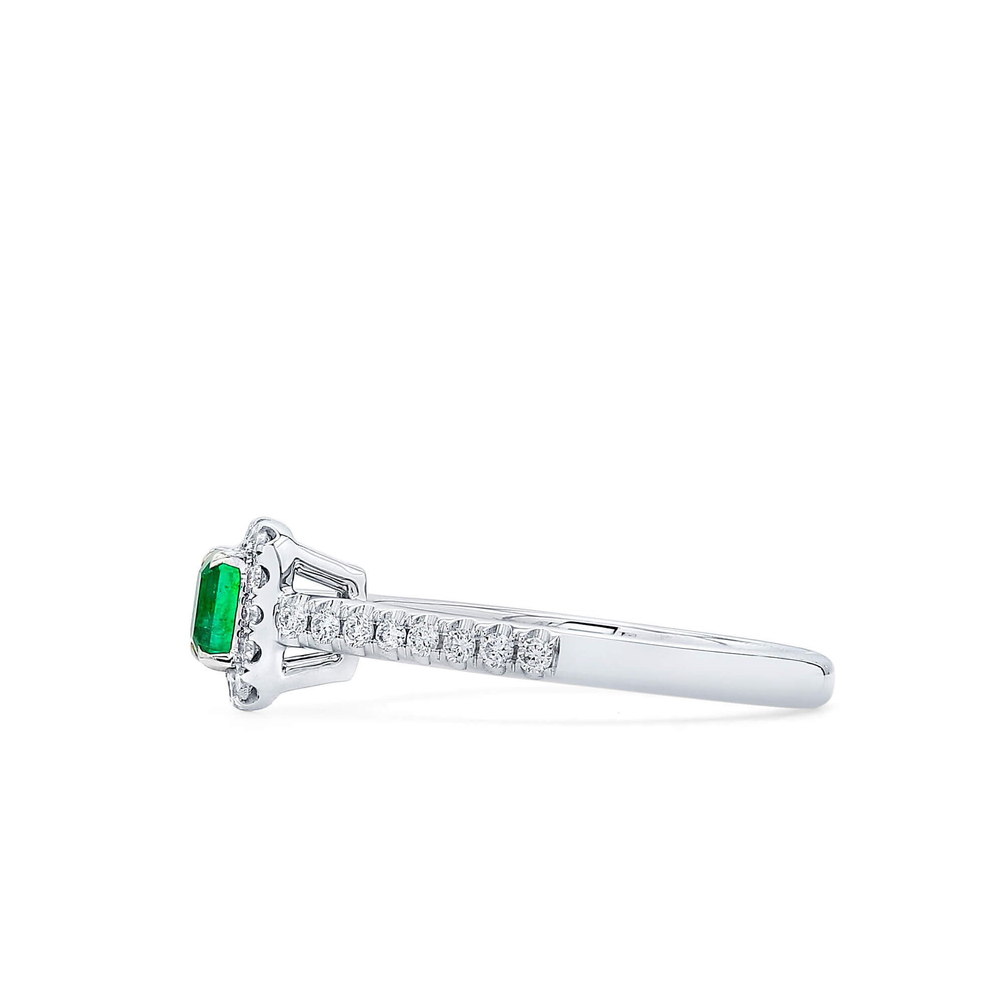 Certified Muzo Emerald & Diamond Halo Ring