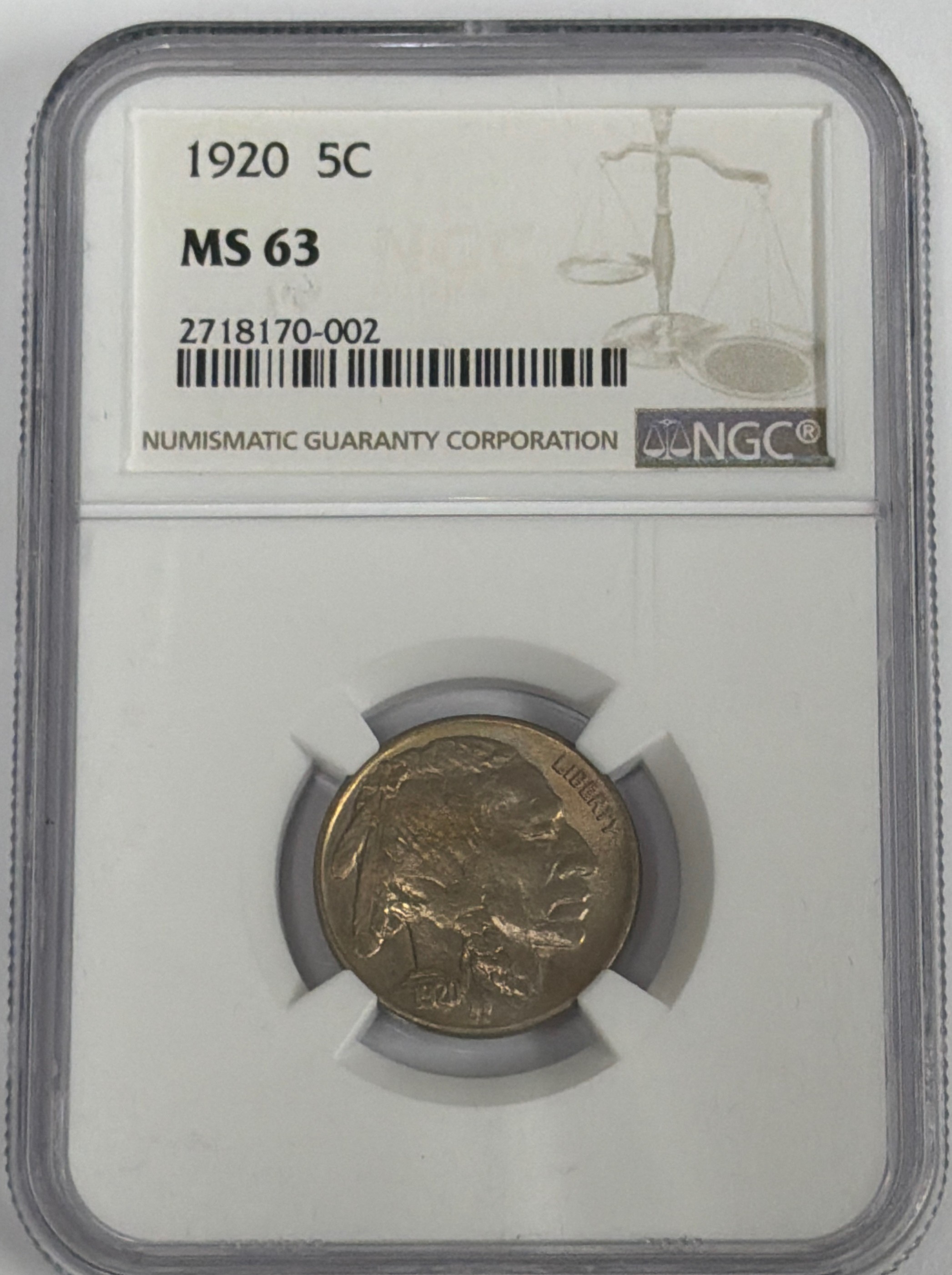 1920 Buffalo Nickel MS63