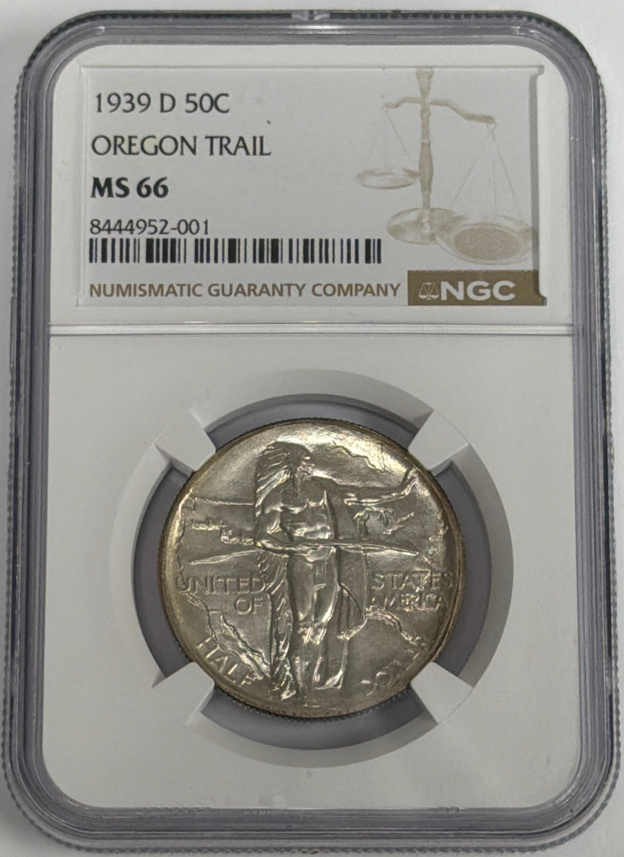1939 D Oregon Trail Early Commem Half Dollar MS66