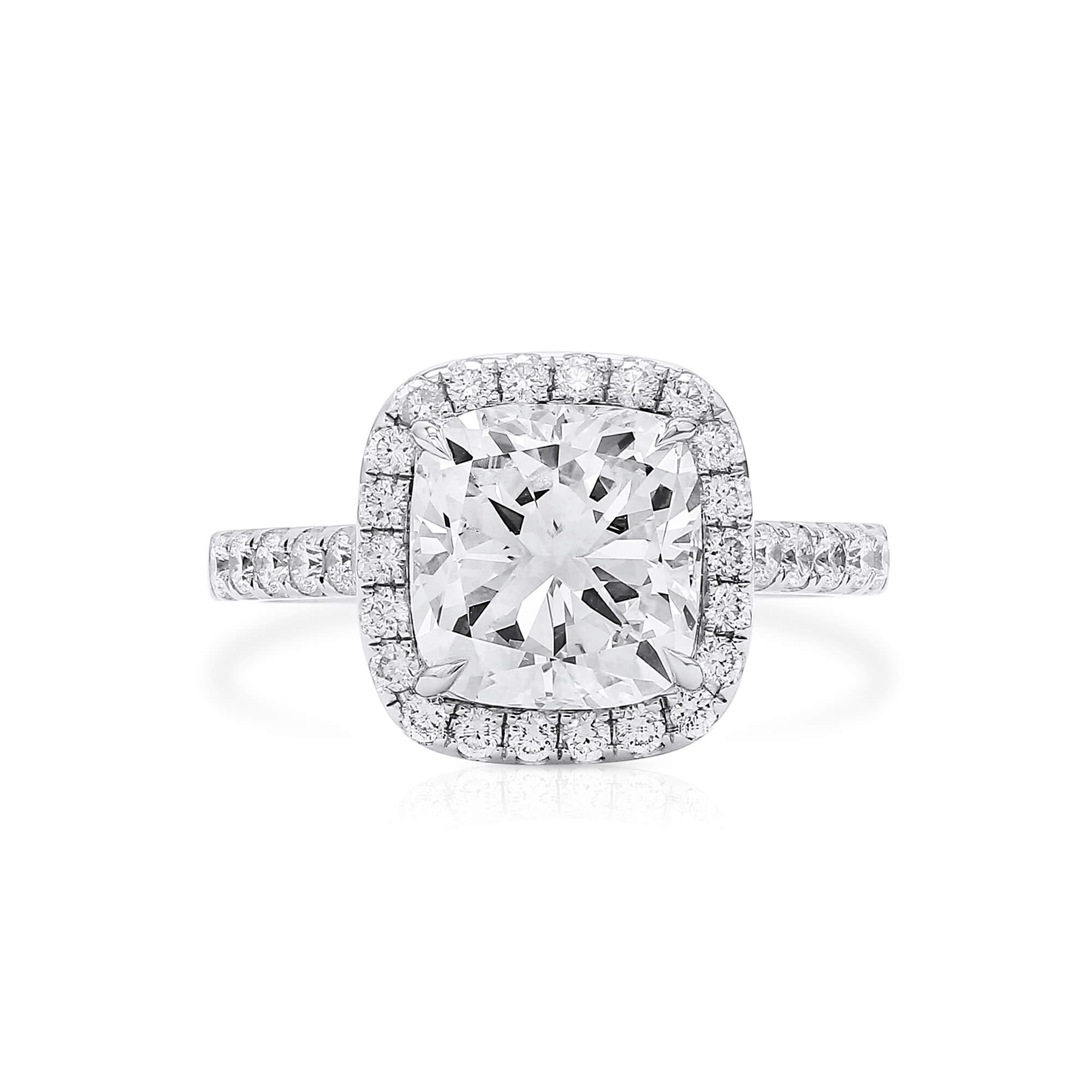 GIA 3CT SI1 D Cushion Diamond Ring