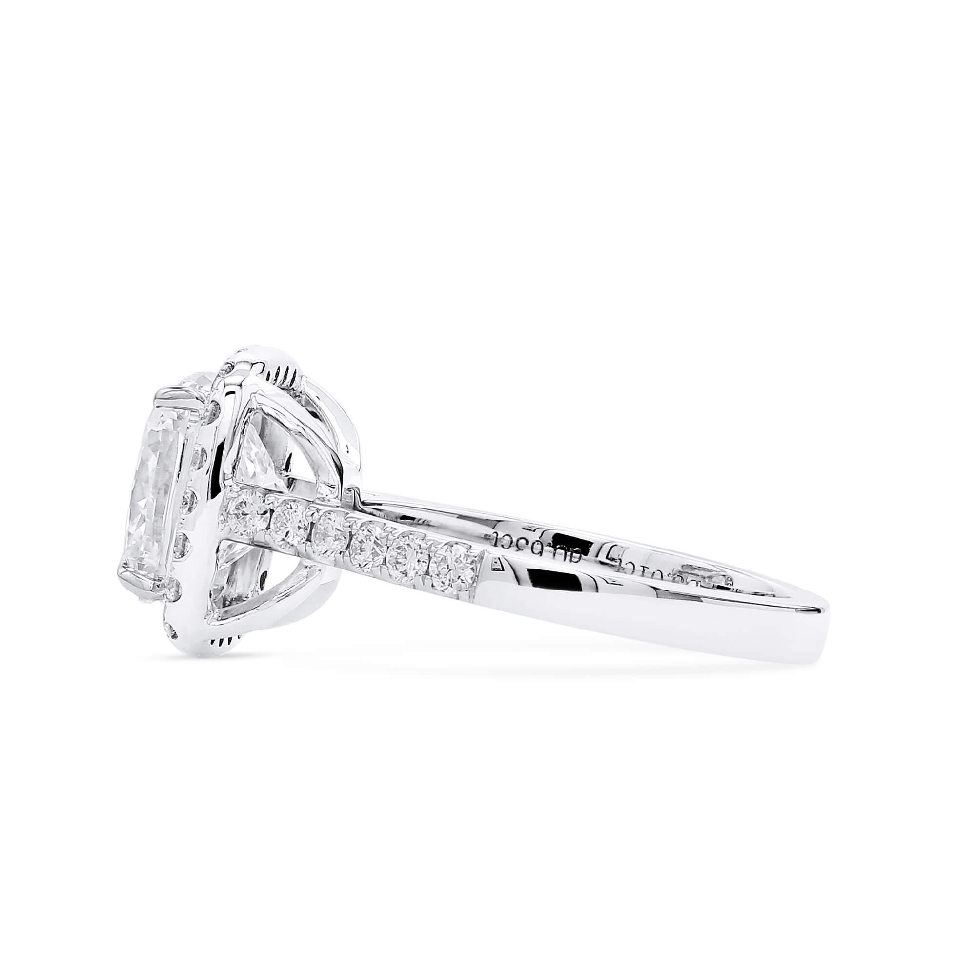 GIA 3CT SI1 D Cushion Diamond Ring