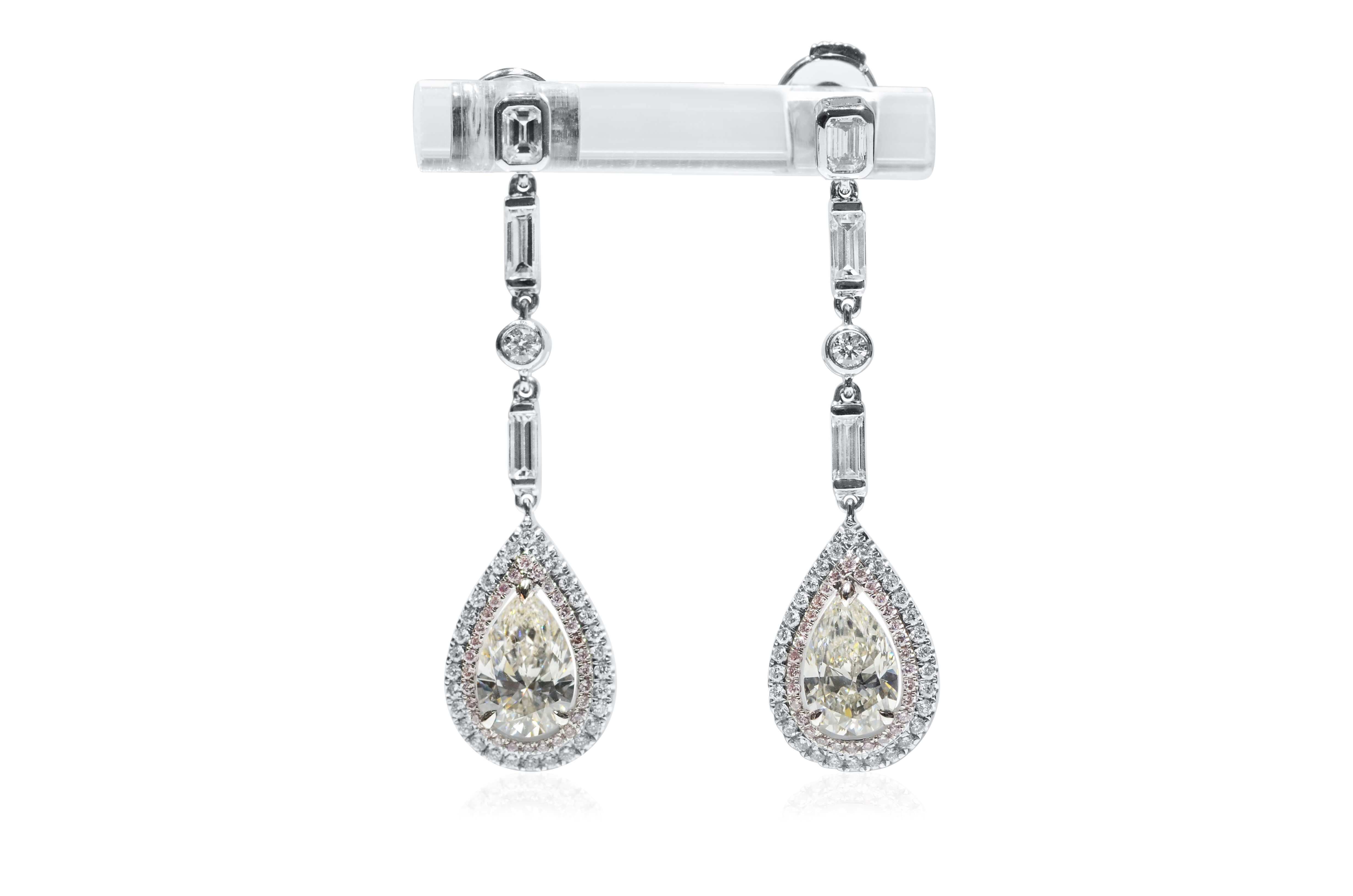 Elegant Natural Diamond Dangle Earrings