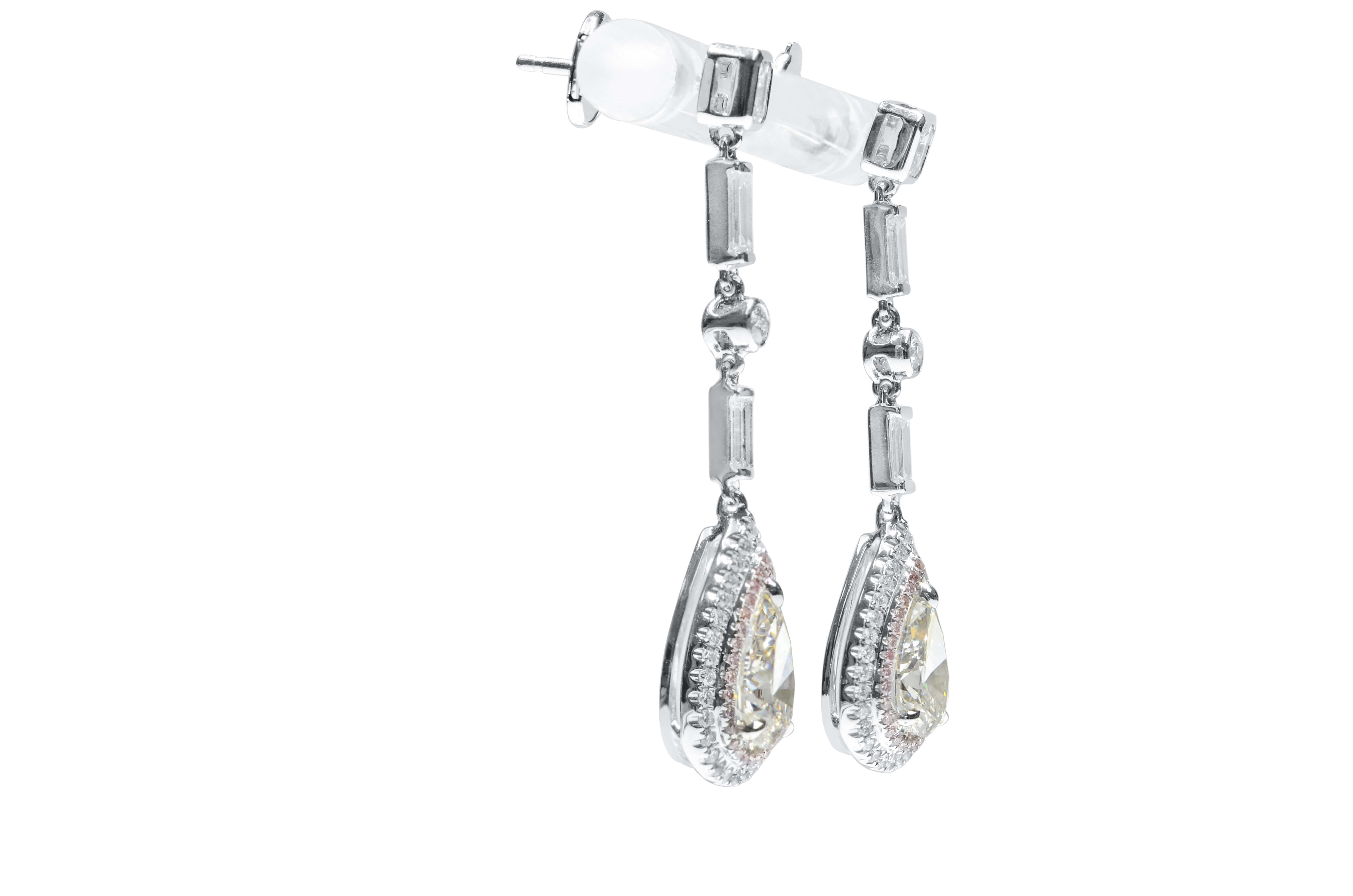 Elegant Natural Diamond Dangle Earrings