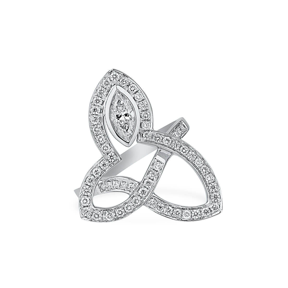 Marquise Diamond Triquetra Statement Ring