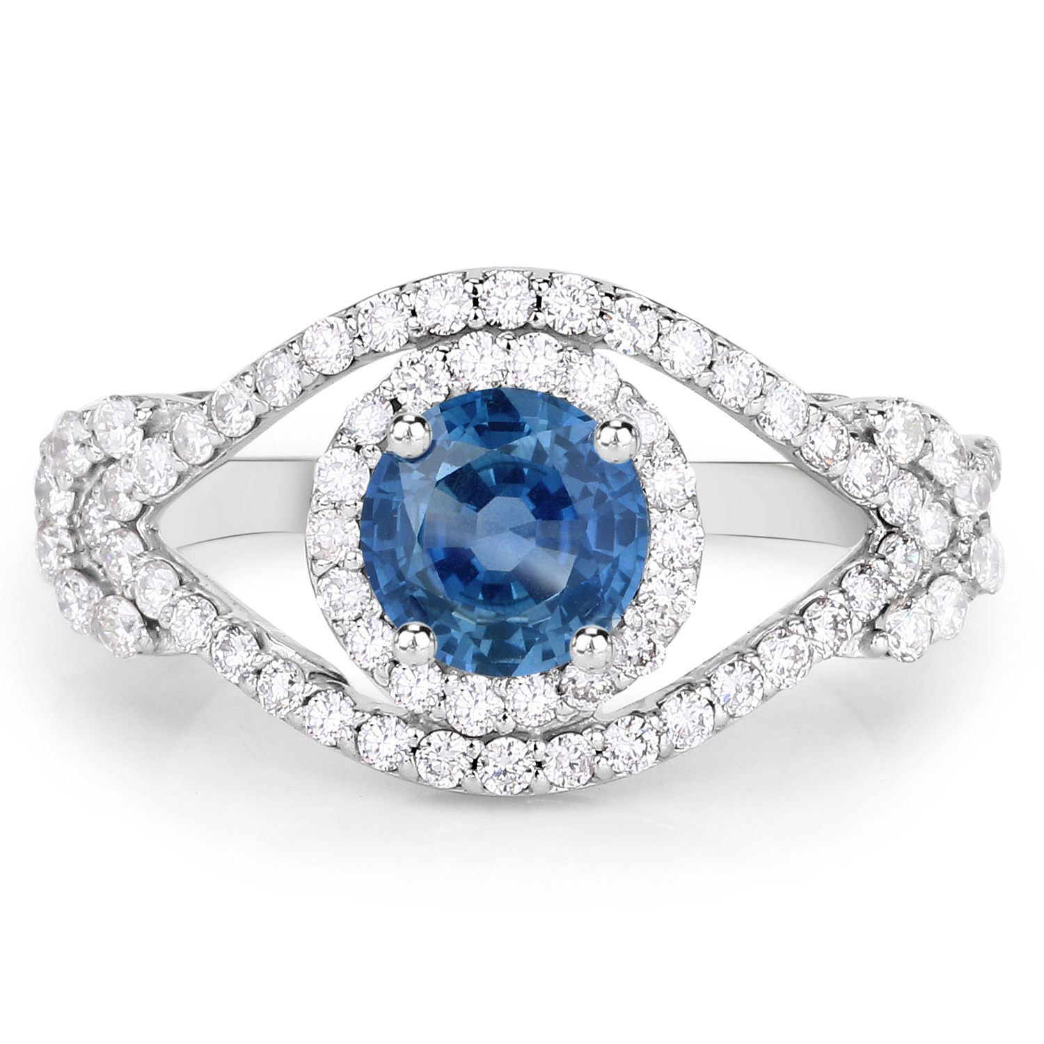 Natural Sapphire and Diamond Ring - Great Color