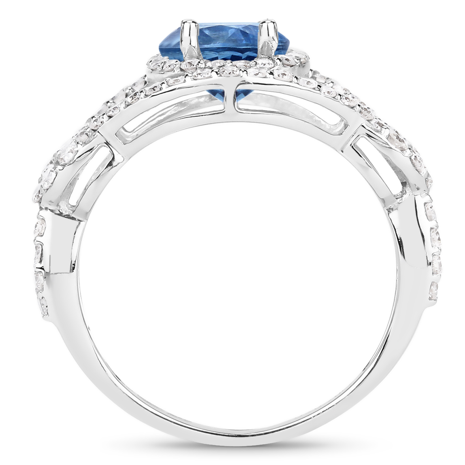 Natural Sapphire and Diamond Ring - Great Color