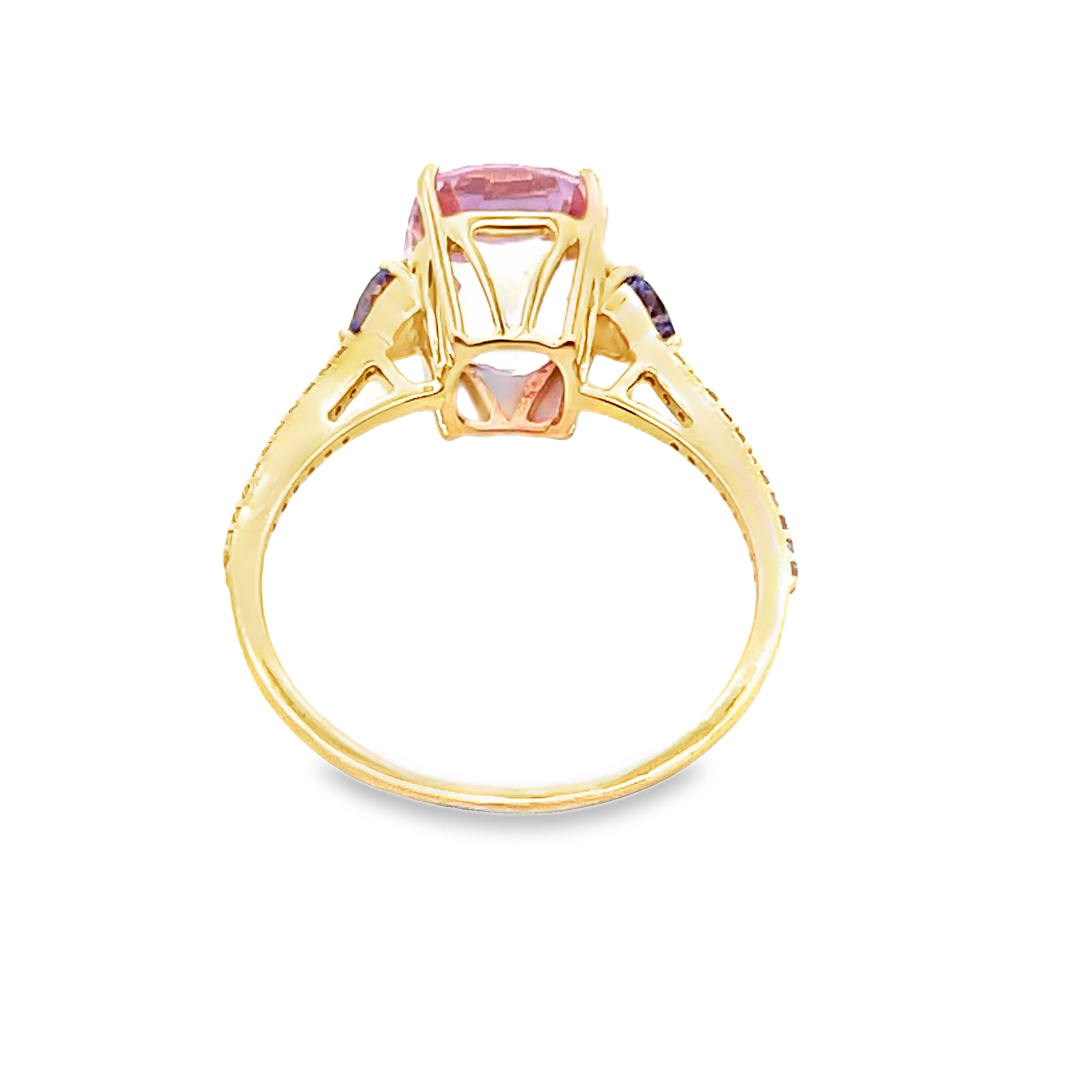 Natural Kunzite, Tanzanite & Sapphire Ring