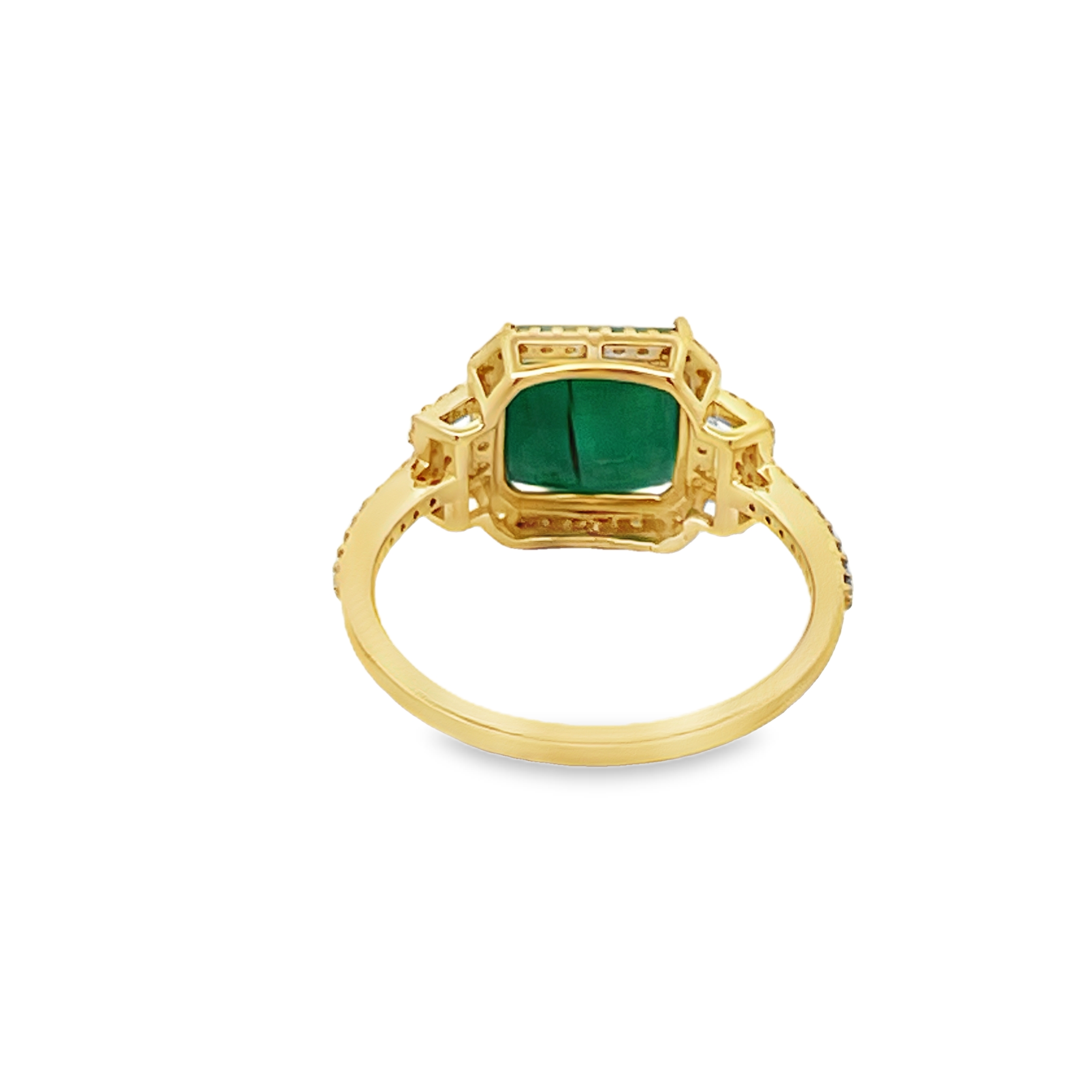 Natural Zambian Emerald & Diamond Ring