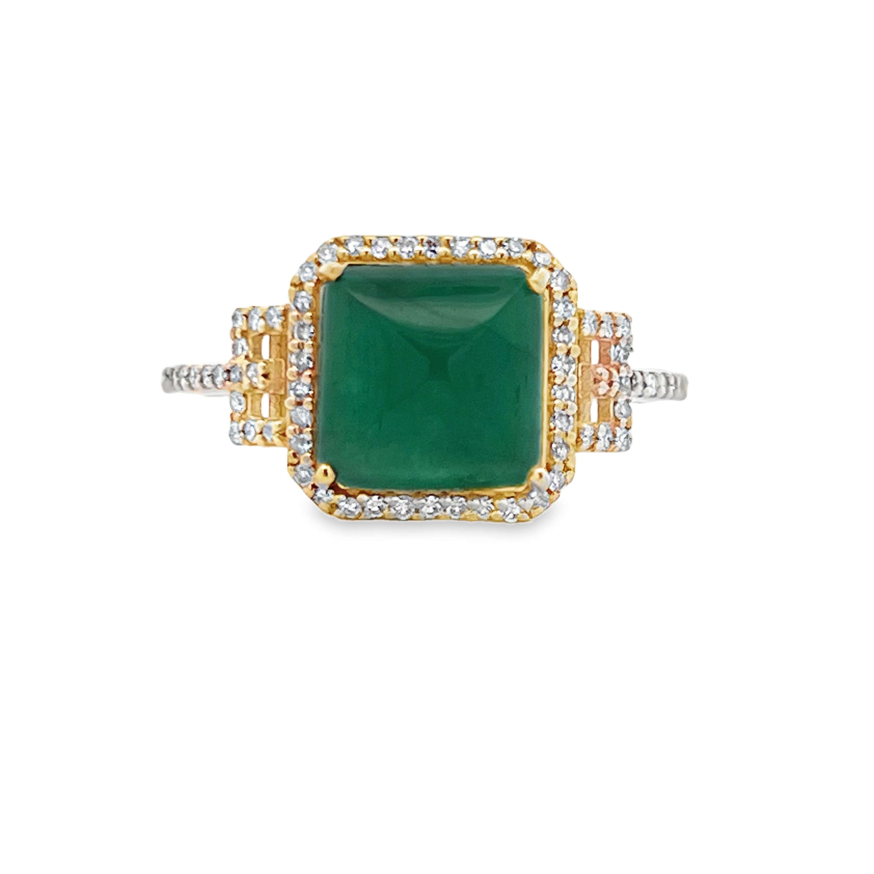 Natural Zambian Emerald & Diamond Ring