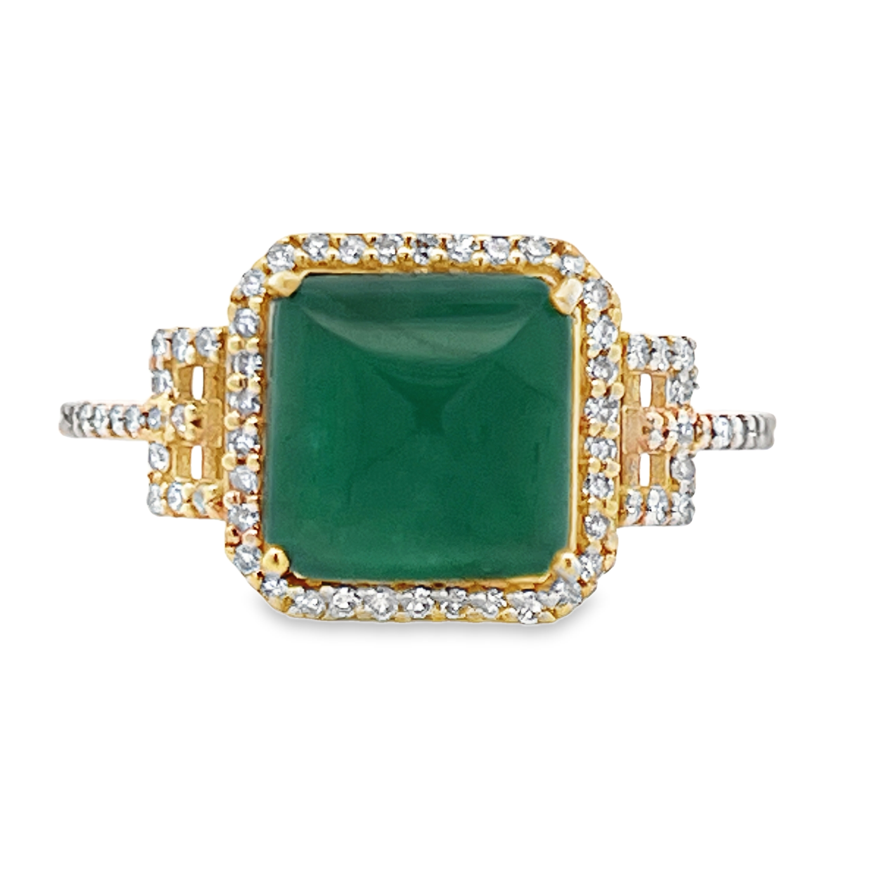 Natural Zambian Emerald & Diamond Ring